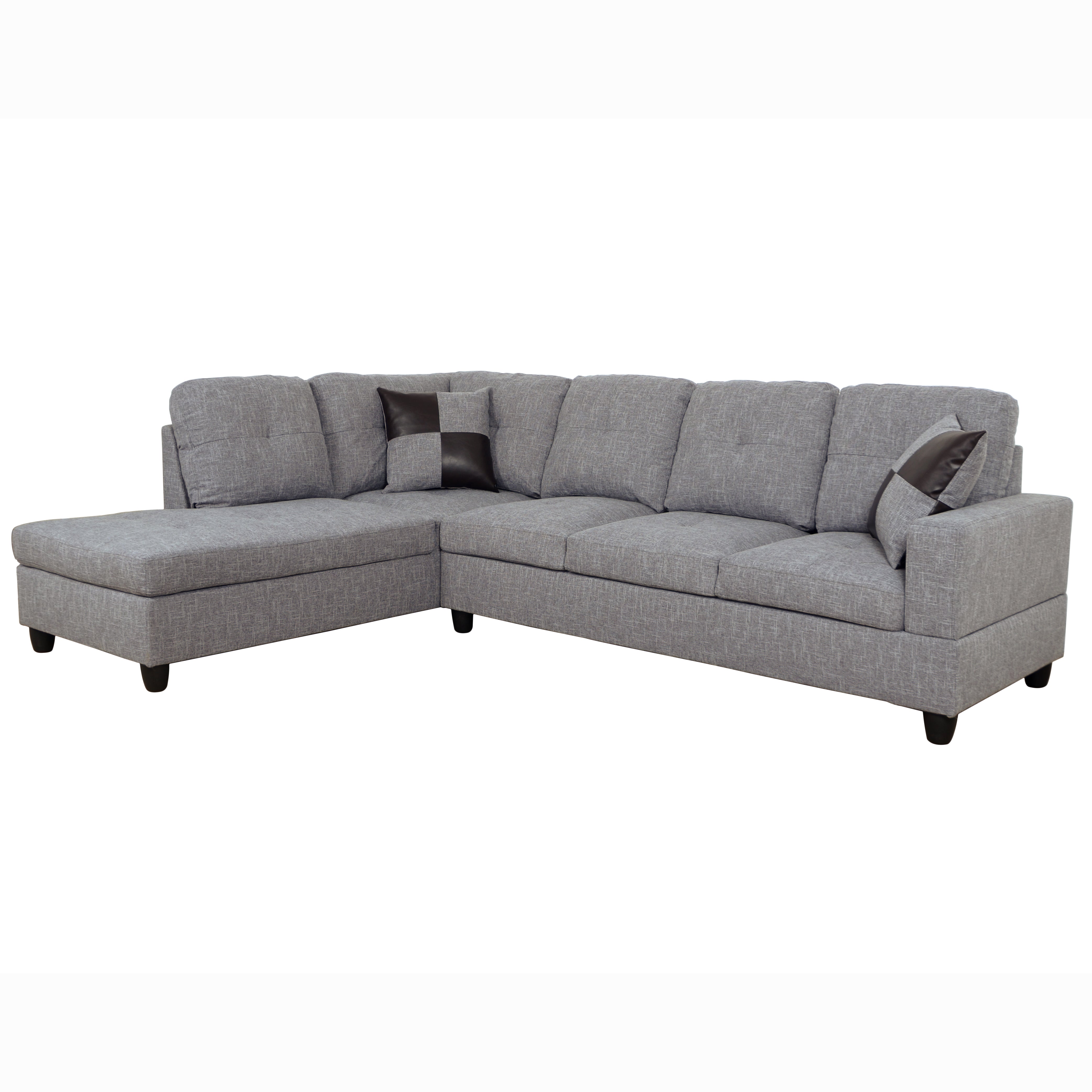 Ainehome 3-teiliges Sofa-Set aus grauem Leinen für das Wohnzimmer