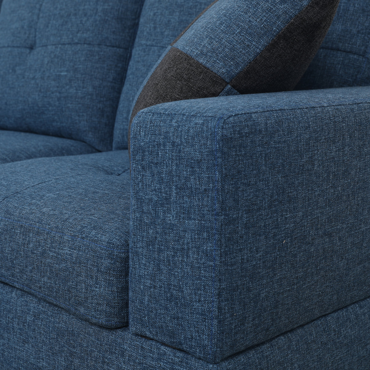 Ainehome 3-teiliges Sofa-Set aus blauem Leinen für das Wohnzimmer