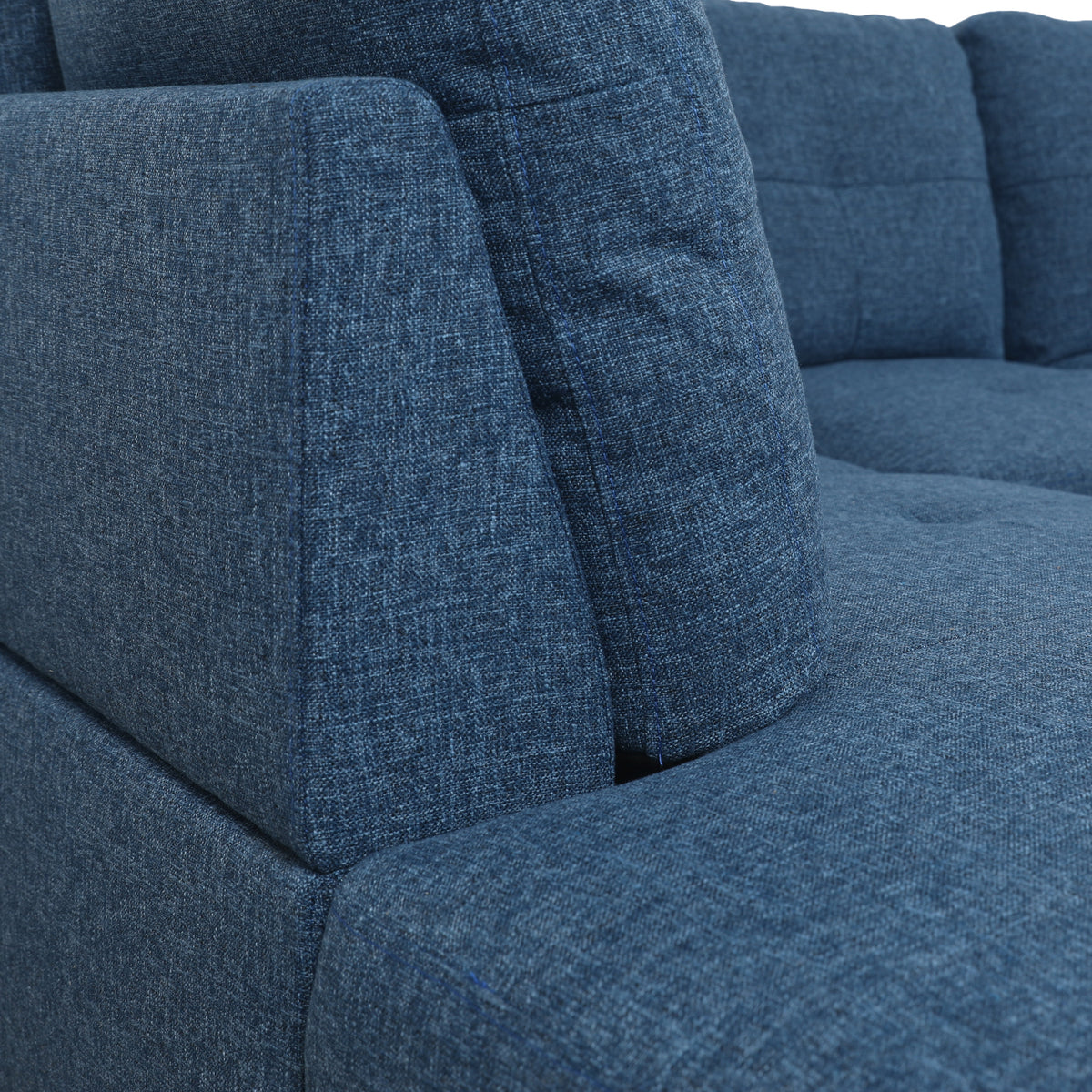 Ainehome 3-teiliges Sofa-Set aus blauem Leinen für das Wohnzimmer