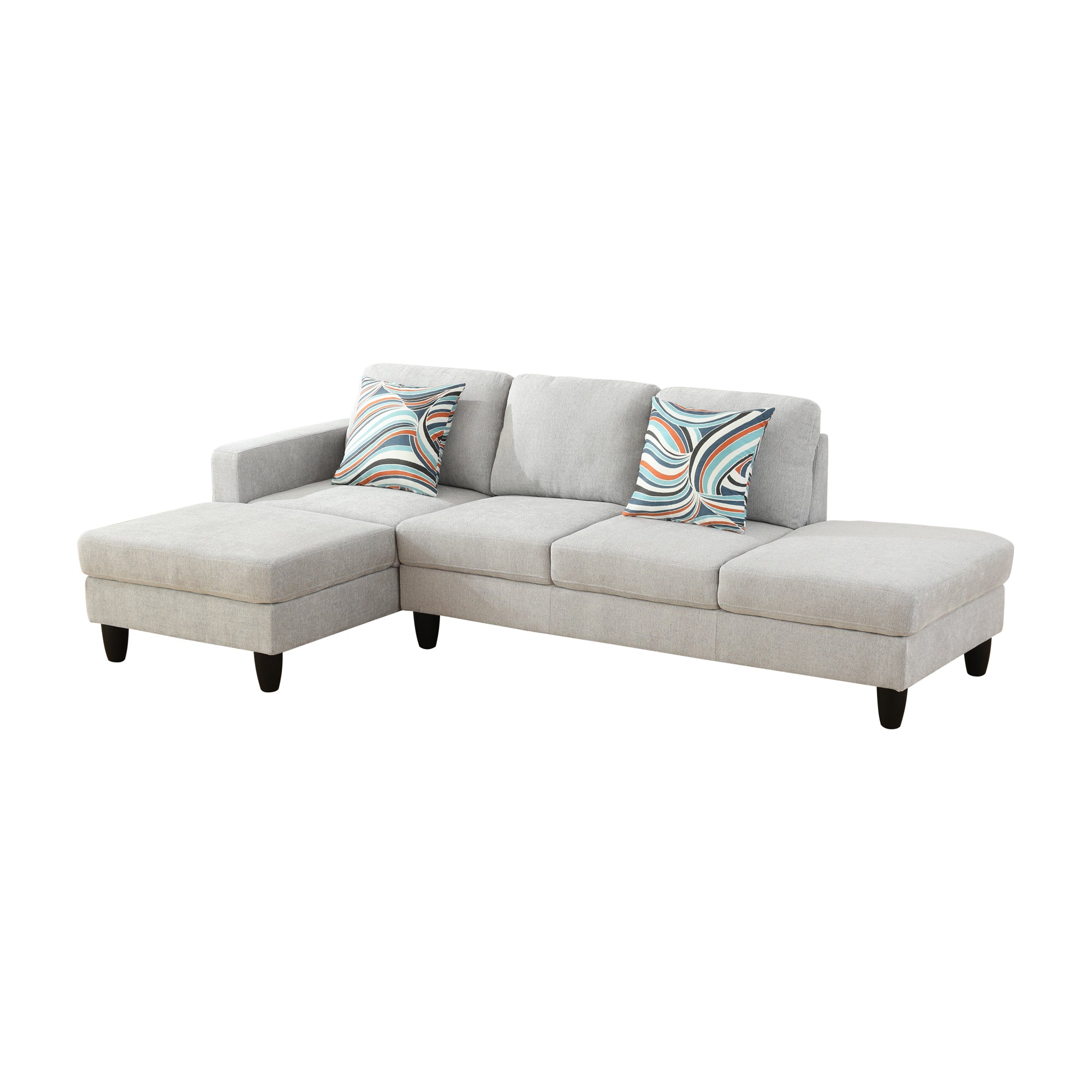 Ainehome Grey White Lint 2-Piece Couch Living Room Sofa Set