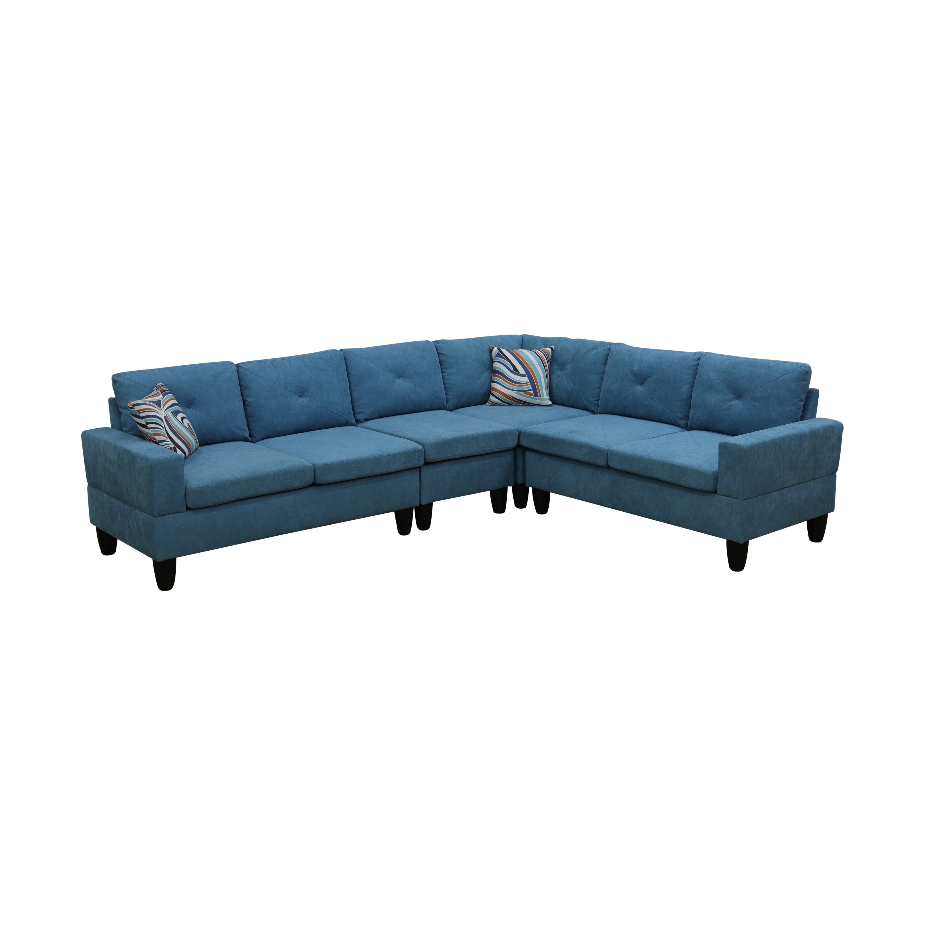 Ainehome Lake Blue Calico 4-Piece Couch Living Room Sofa Set