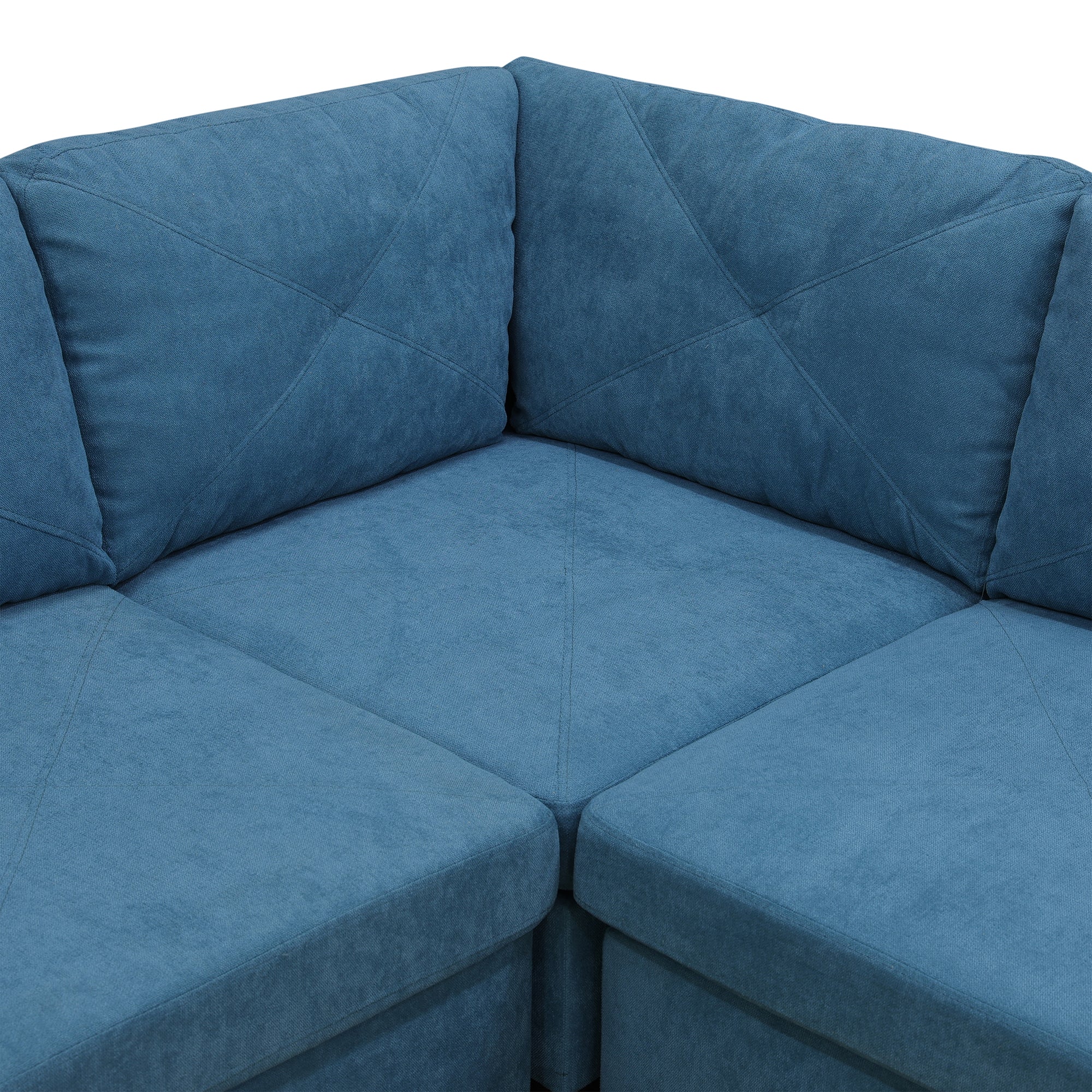 Ainehome Lake Blue Calico 4-Piece Couch Living Room Sofa Set