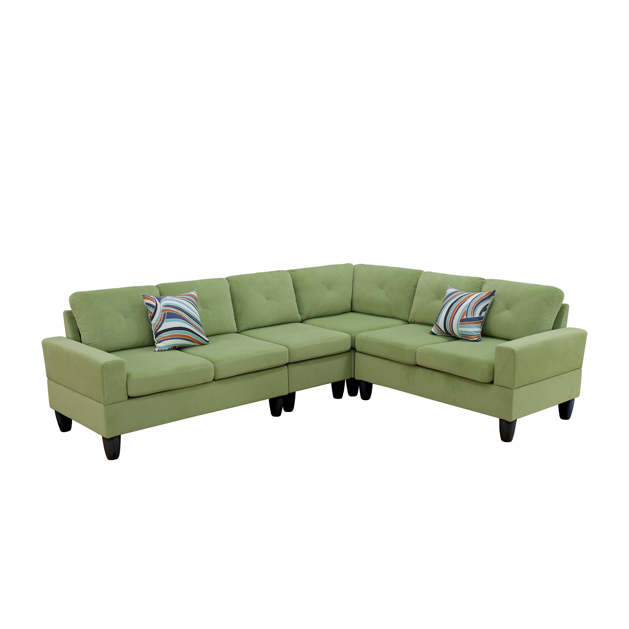 Ainehome Apple-Green Massa Flannel 4-Piece Couch Living Room Sofa Set