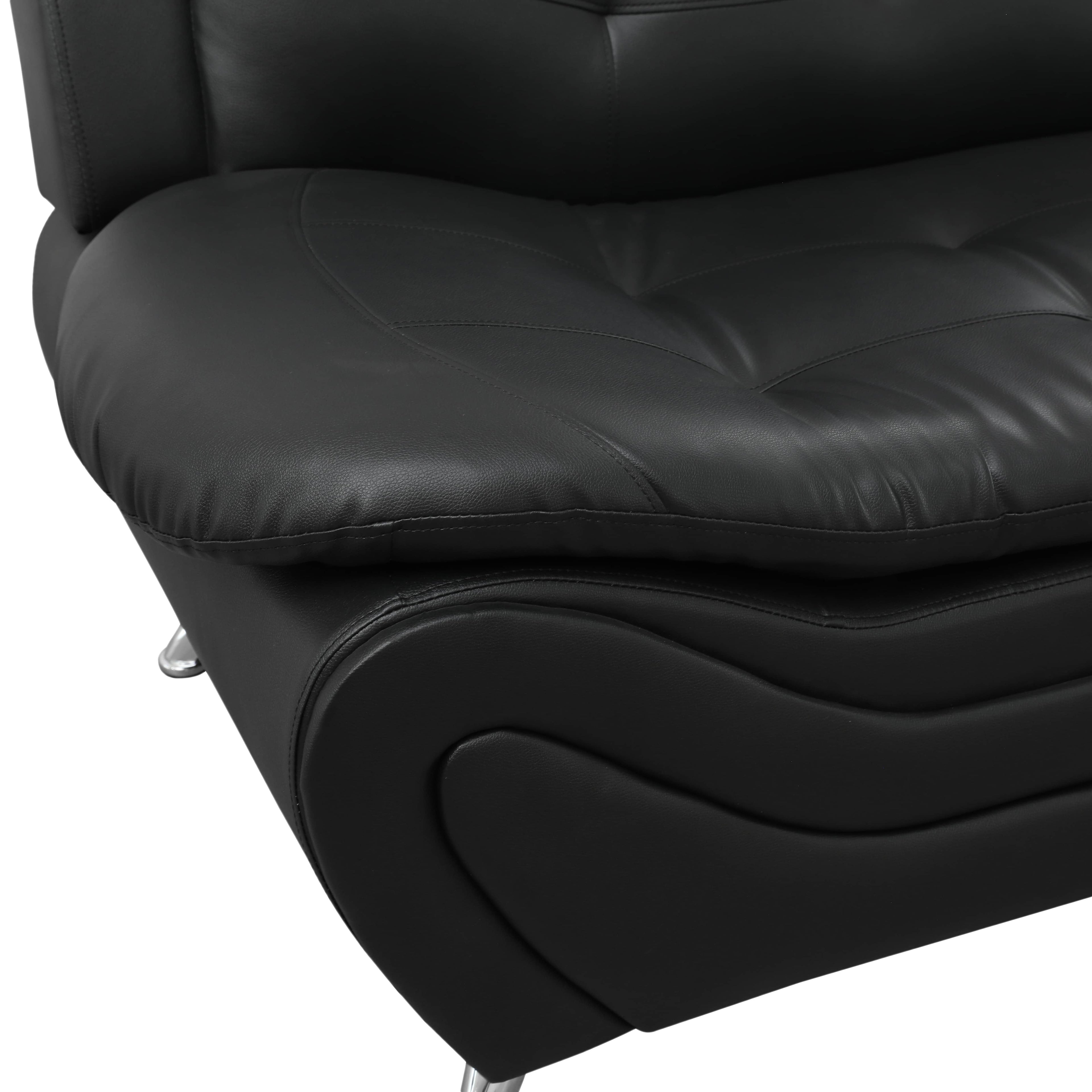 Aainehome  Faux leather 3-Piece Couch Living Room Sofa SetFolLiving Room, Tufted Sectional Couch UpholsteredSofa,Loveseat And Chair, Furniture Sets For LivingRoom,Apartment,Office