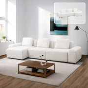 Aainehome White Microfiber 4-Piece Living Room Sofa Set