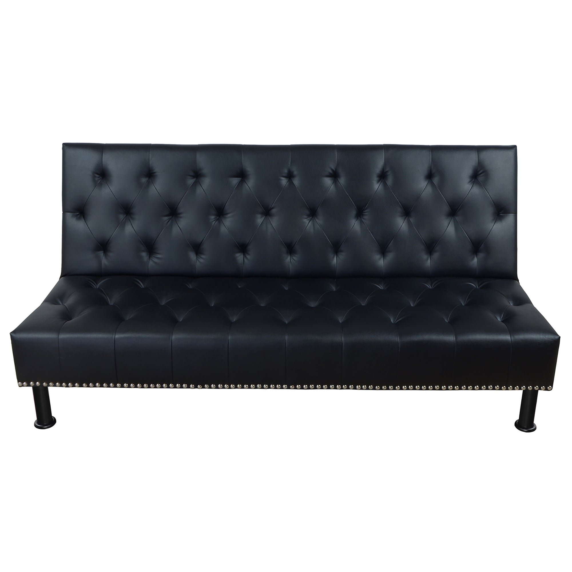 Ainehome Black Faux Leather Sofa bed