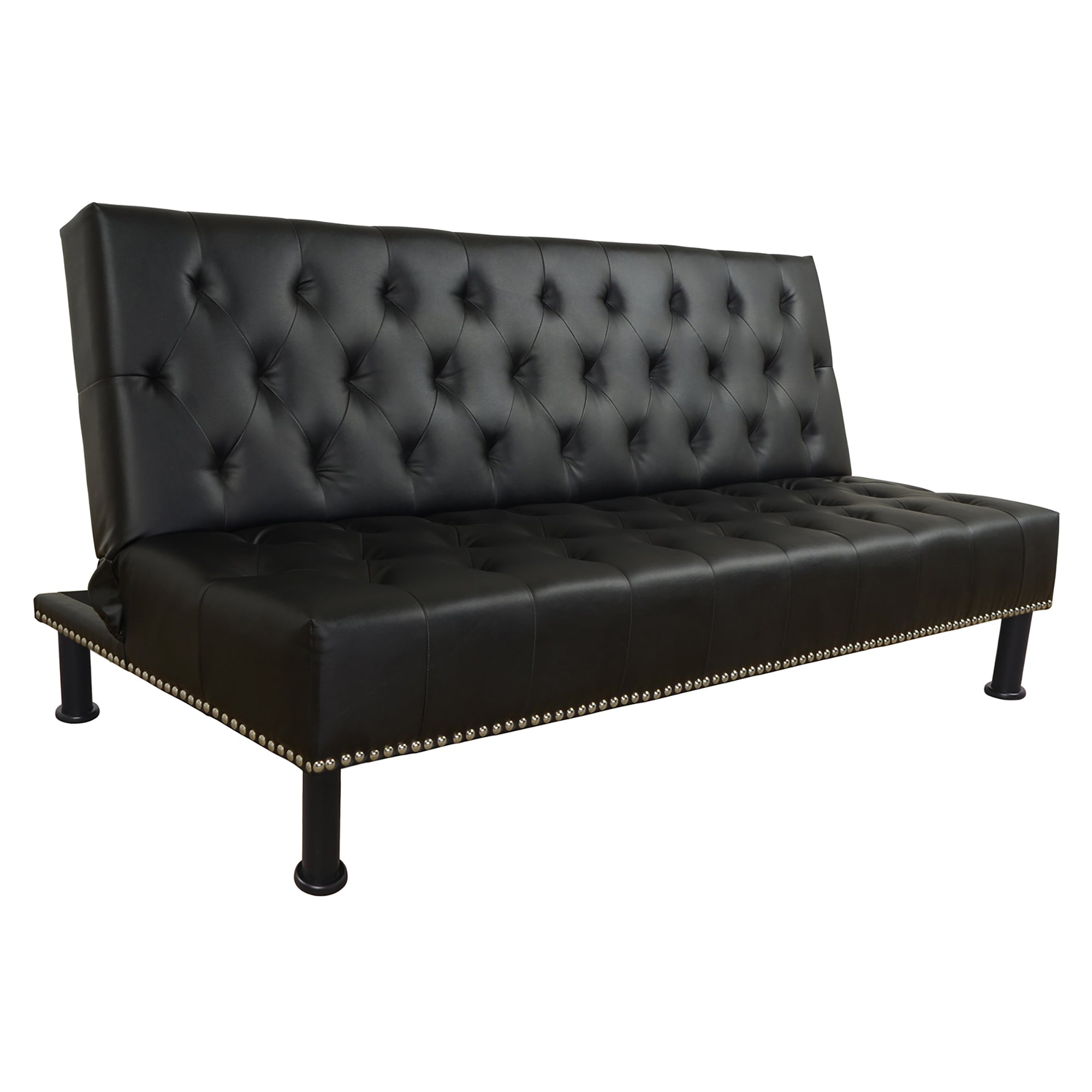 Ainehome Black Faux Leather Sofa bed