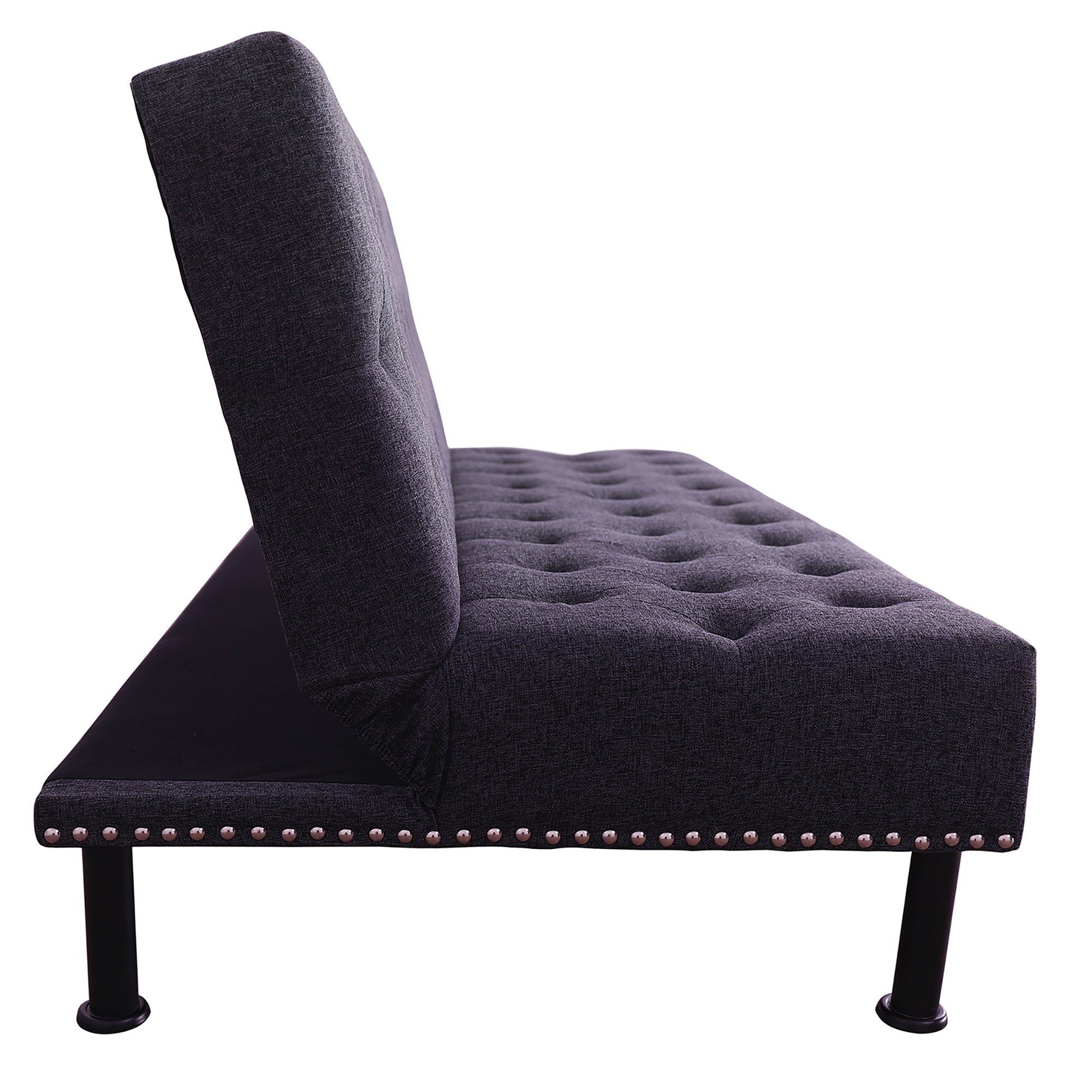Sofá cama de lino gris y negro de Ainehome
