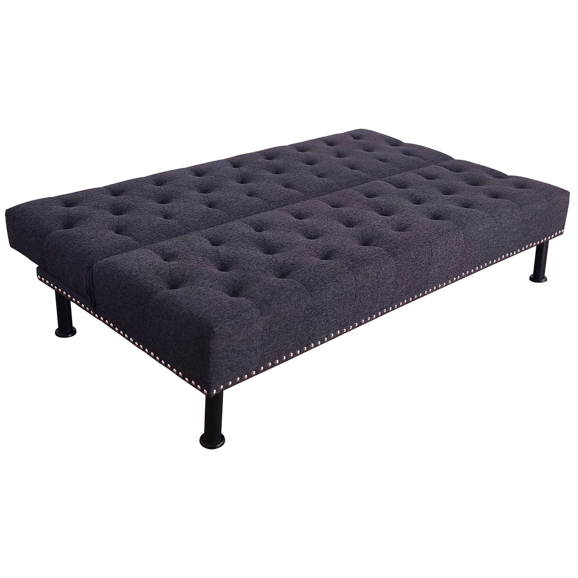 Sofá cama de lino gris y negro de Ainehome