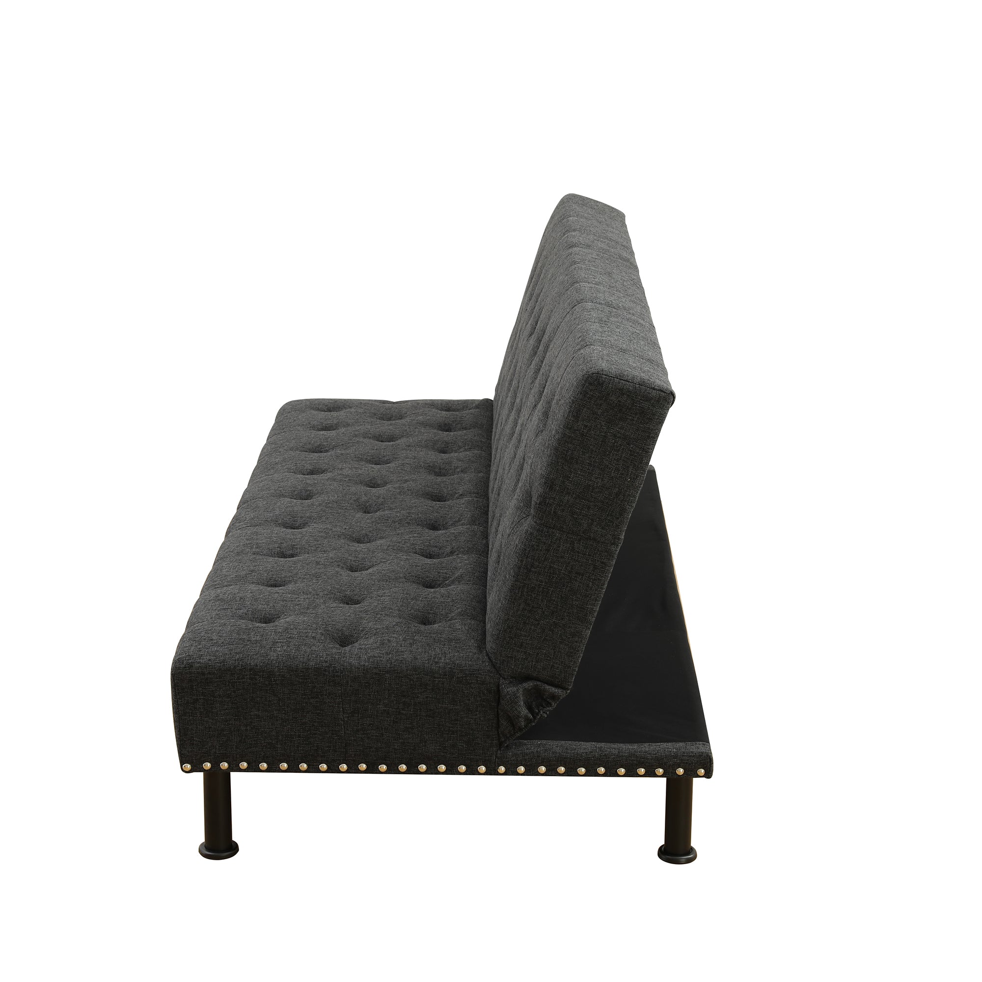 Sofá cama de lino gris y negro de Ainehome