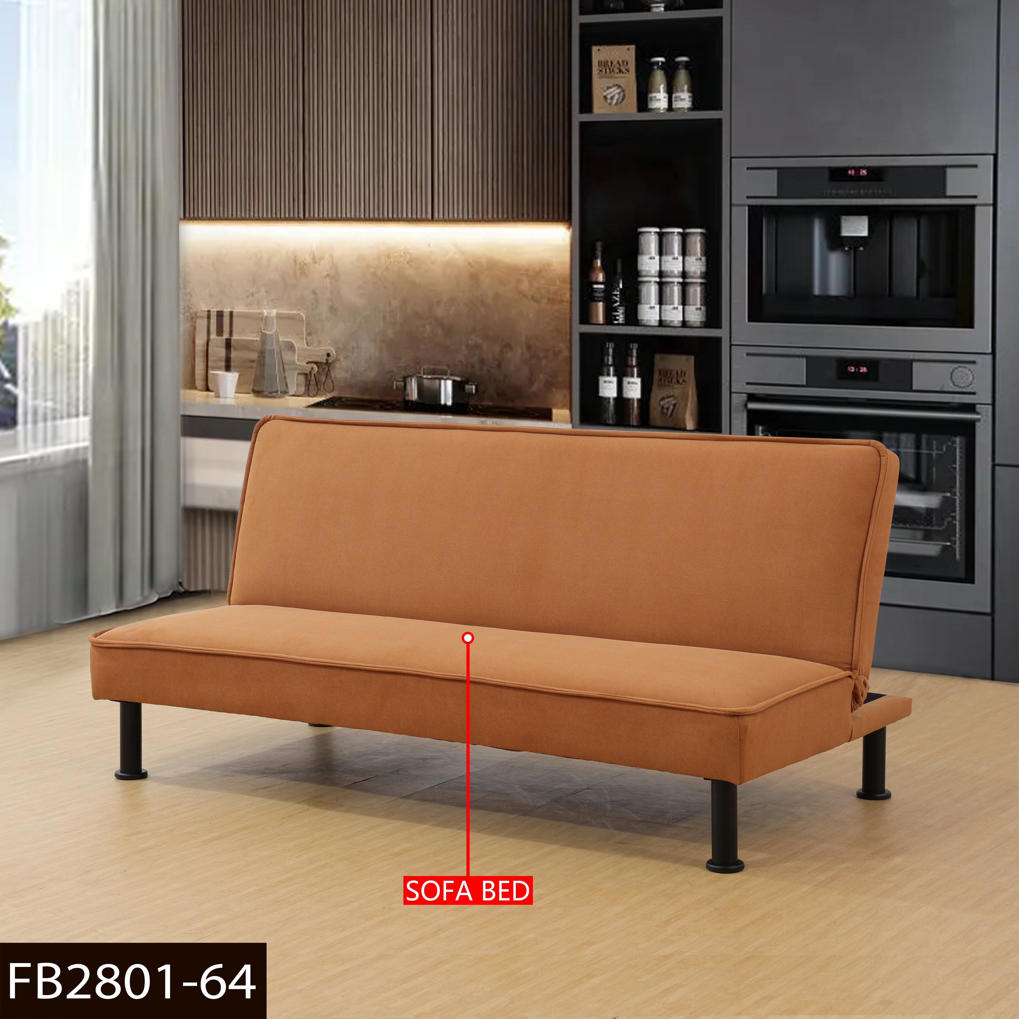 Ainehome Schlafsofa aus Flanell in hellem Kaffee