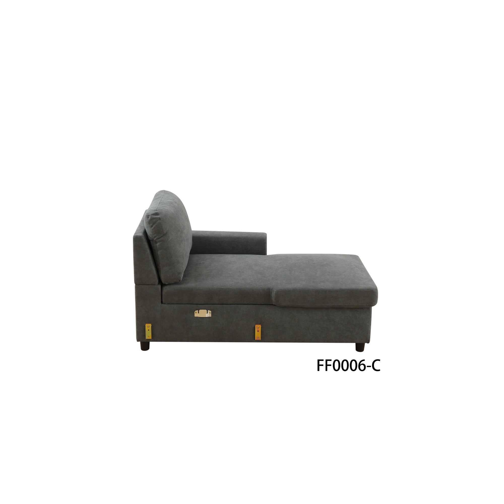 Ainehome L-förmiges Schlafsofa aus Flanell in Dunkelgrau