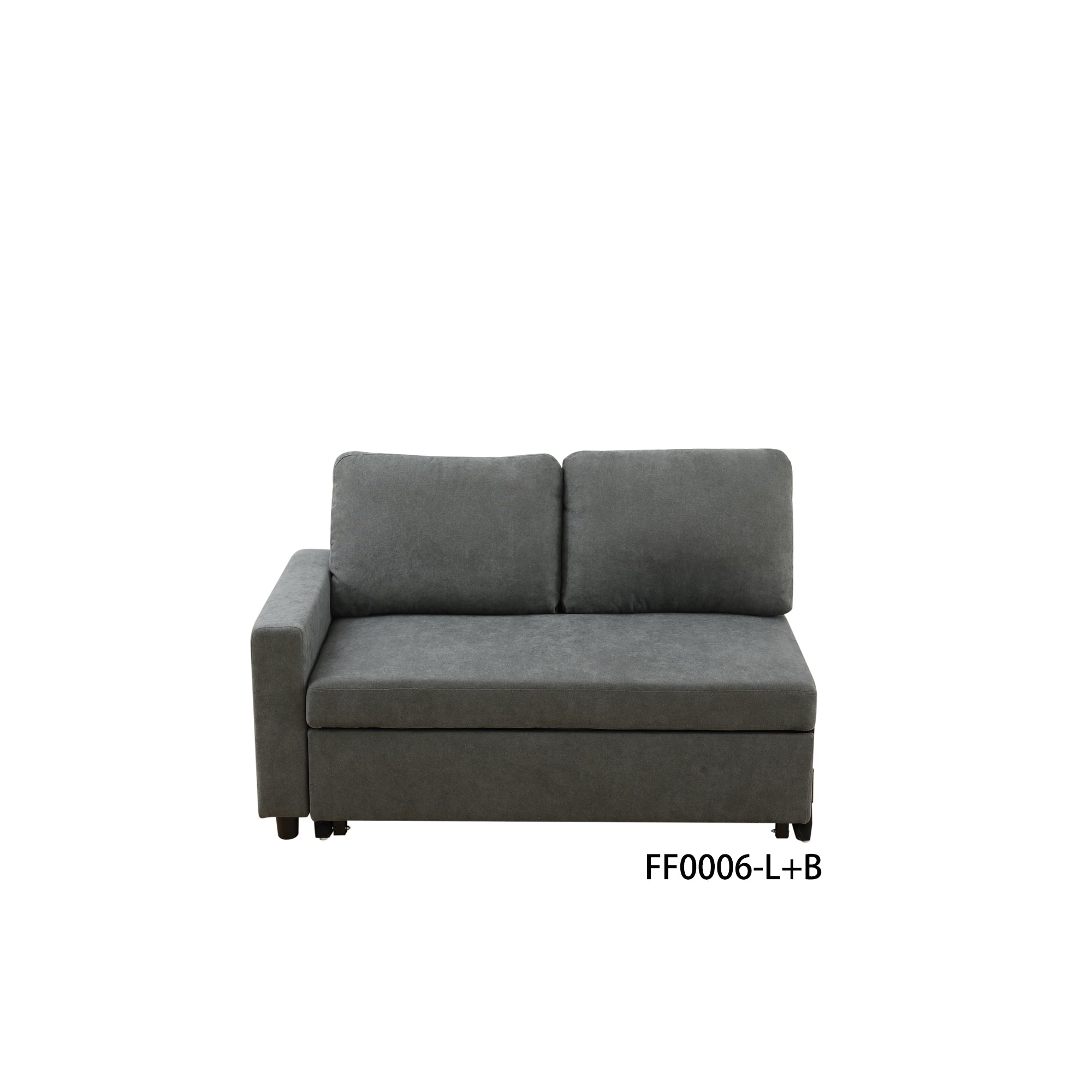 Ainehome L-förmiges Schlafsofa aus Flanell in Dunkelgrau