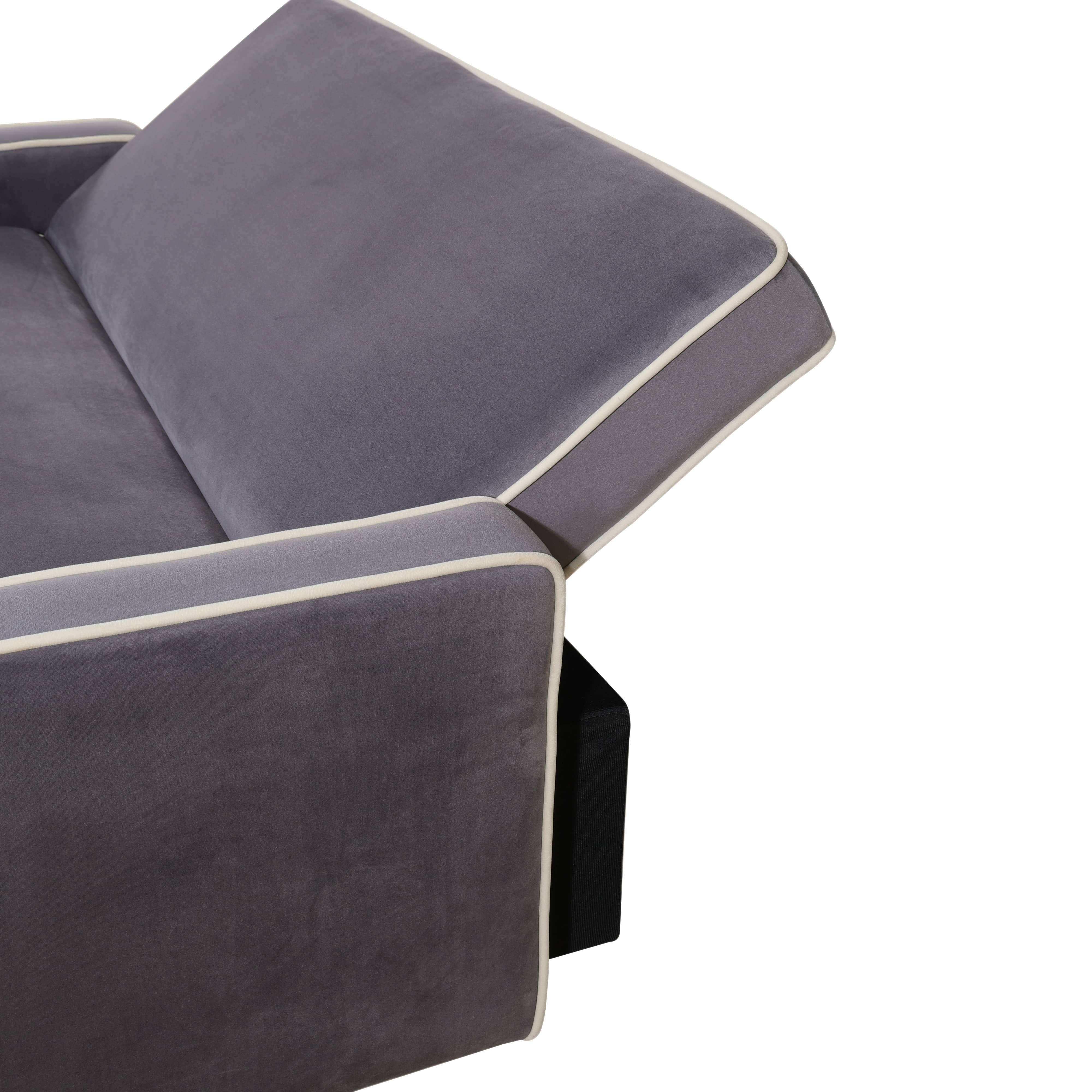 Ainehome Light Gray Flannel 1-Piece Living Room Sofabed