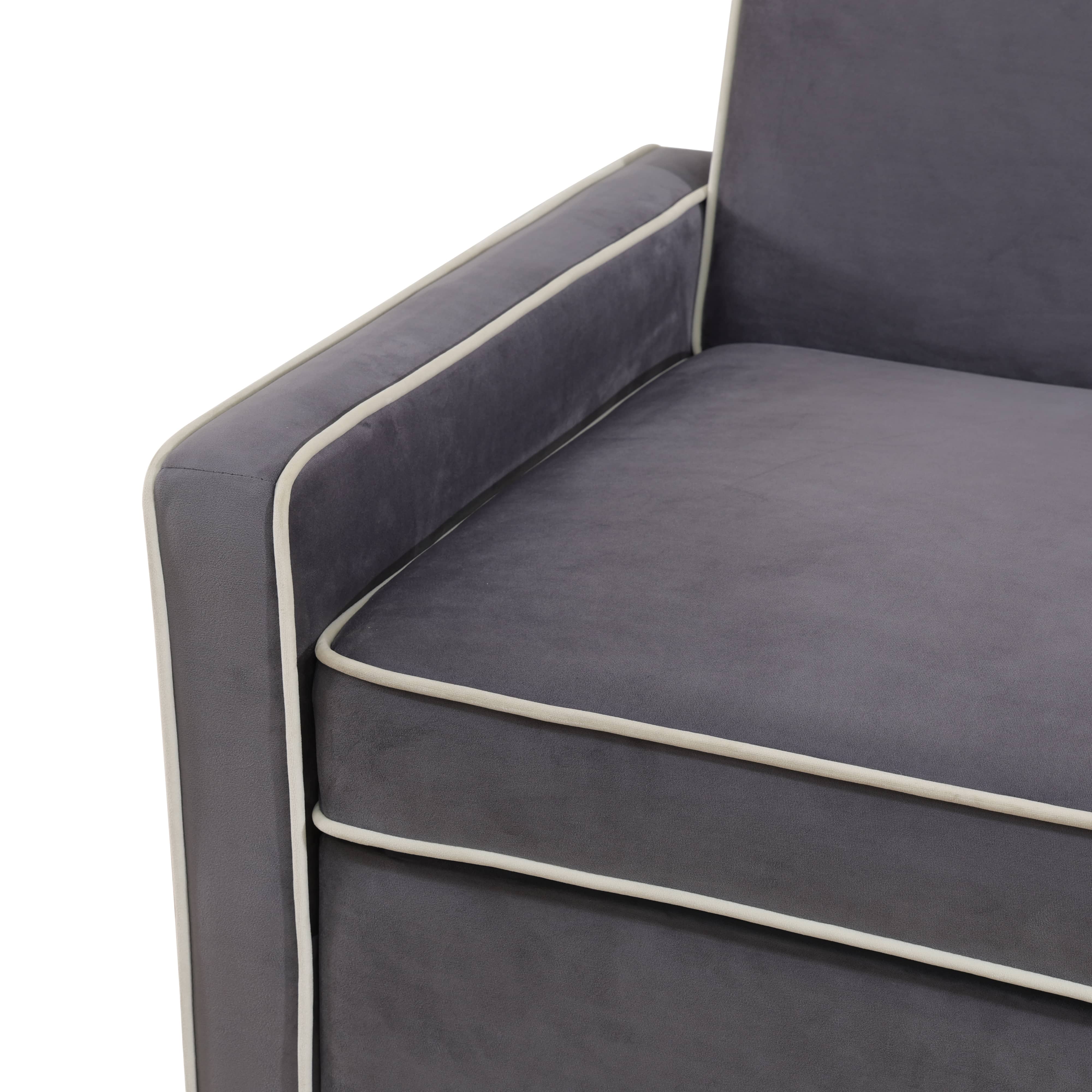 Ainehome Light Gray Flannel 1-Piece Living Room Sofabed