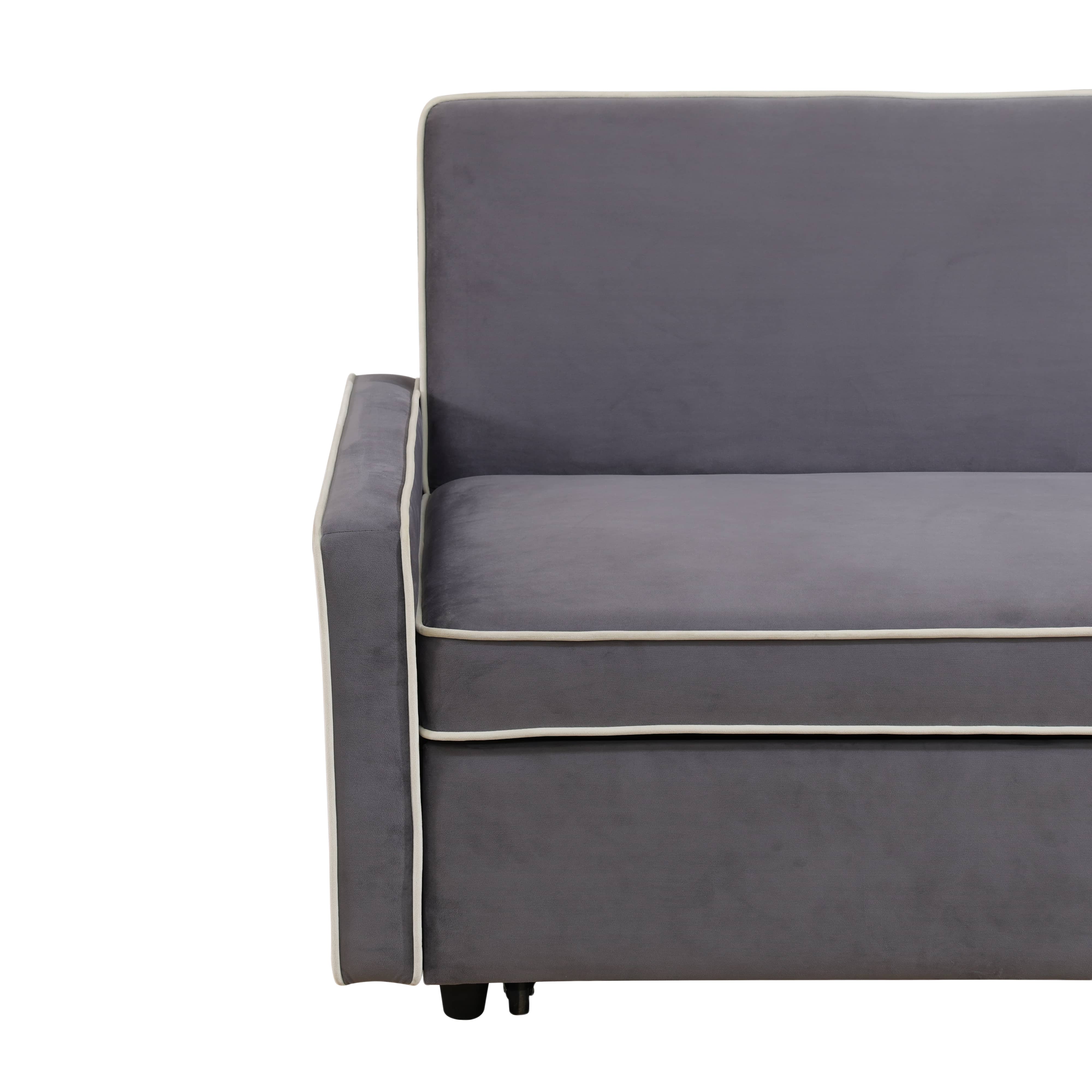 Ainehome Light Gray Flannel 1-Piece Living Room Sofabed
