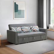 A Ainehome Grey Fluffy Fabric 1-Piece Living Room Wide Sofabed