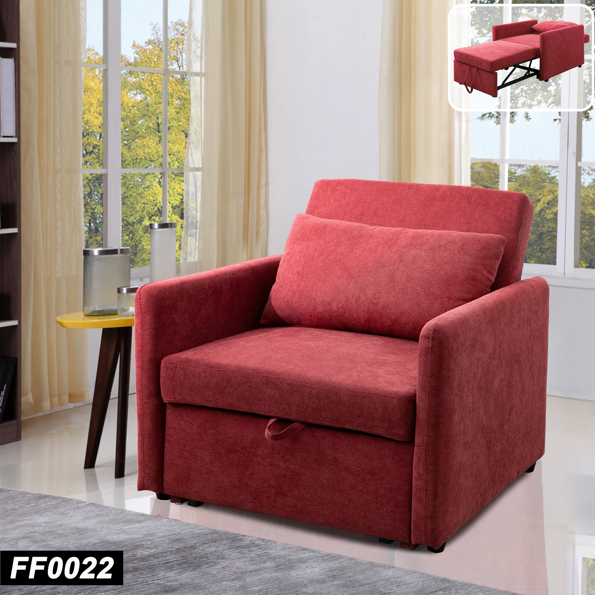 Sofá cama convertible de una plaza Red Lint de Ainehome