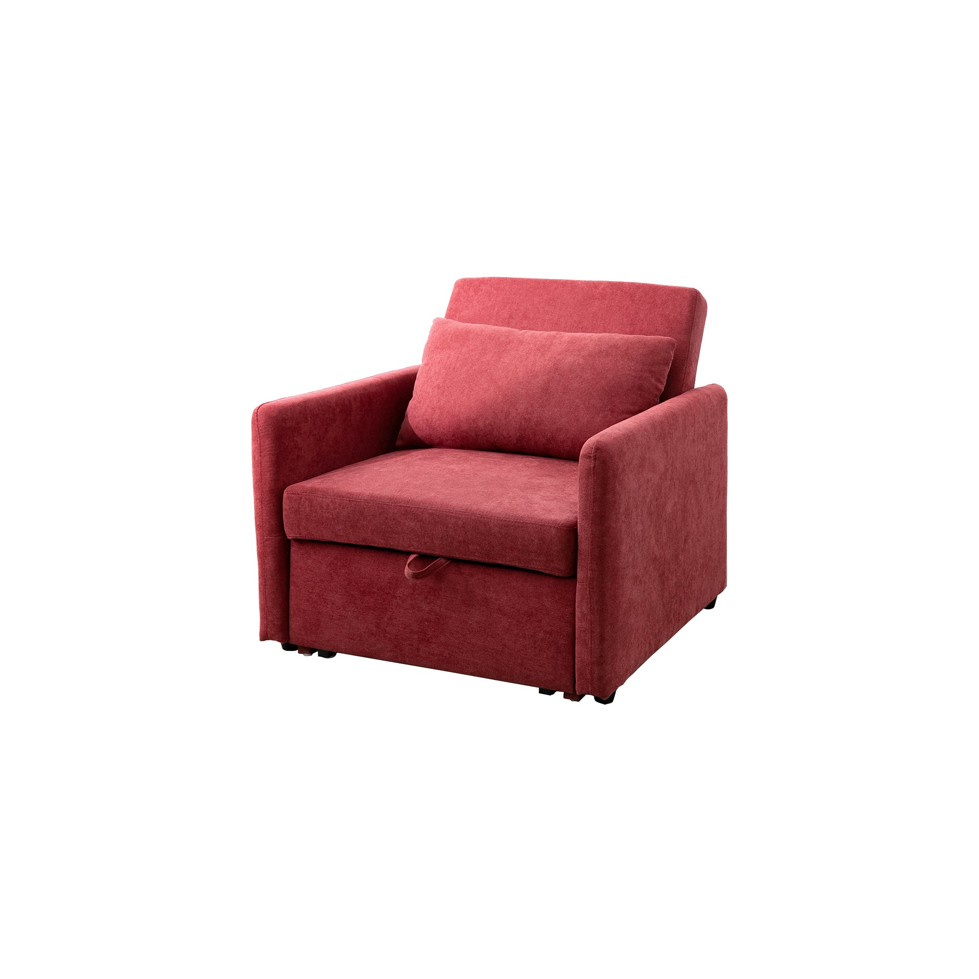 Ainehome Red Lint Convertible One-Seat Sofabed