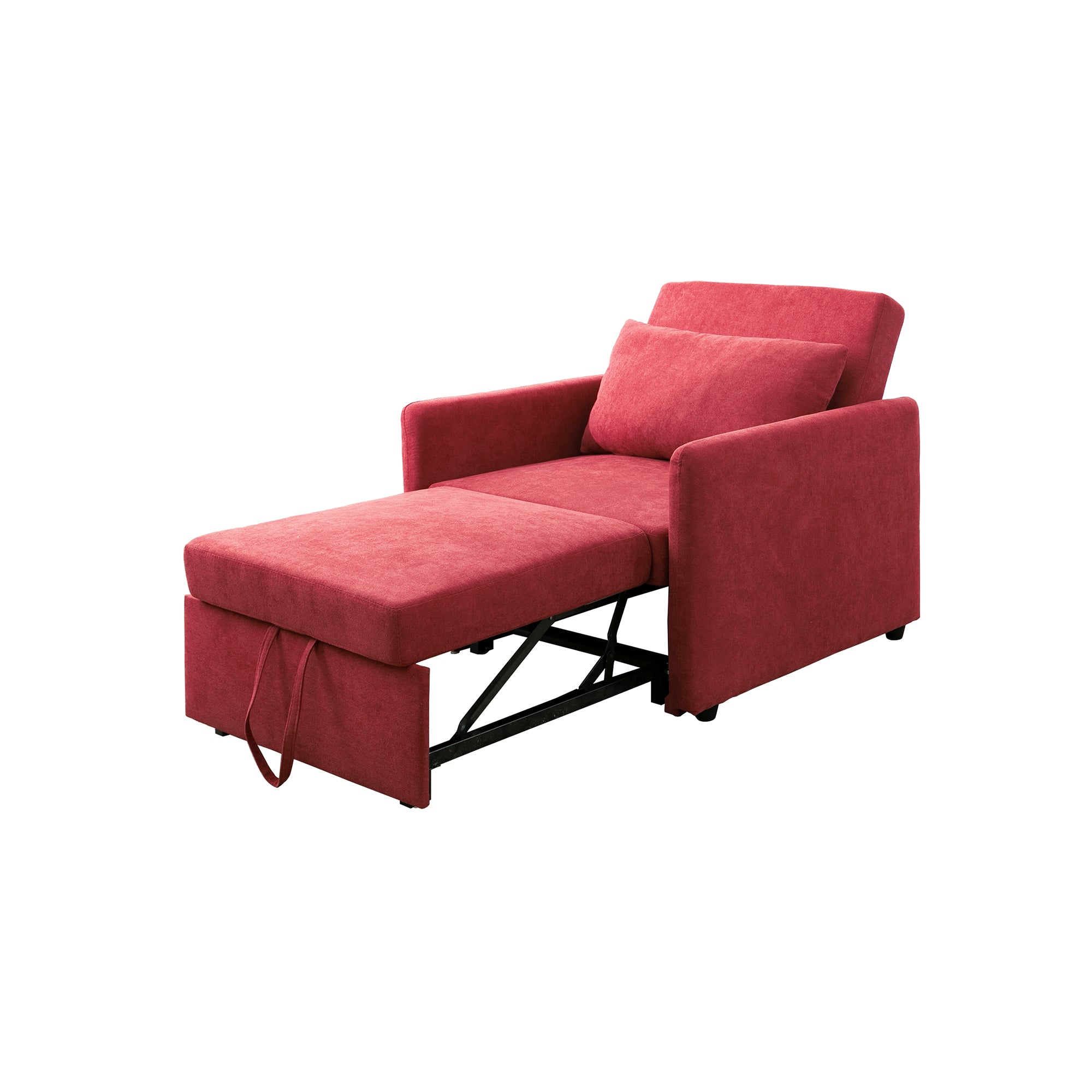Ainehome Red Lint Convertible One-Seat Sofabed