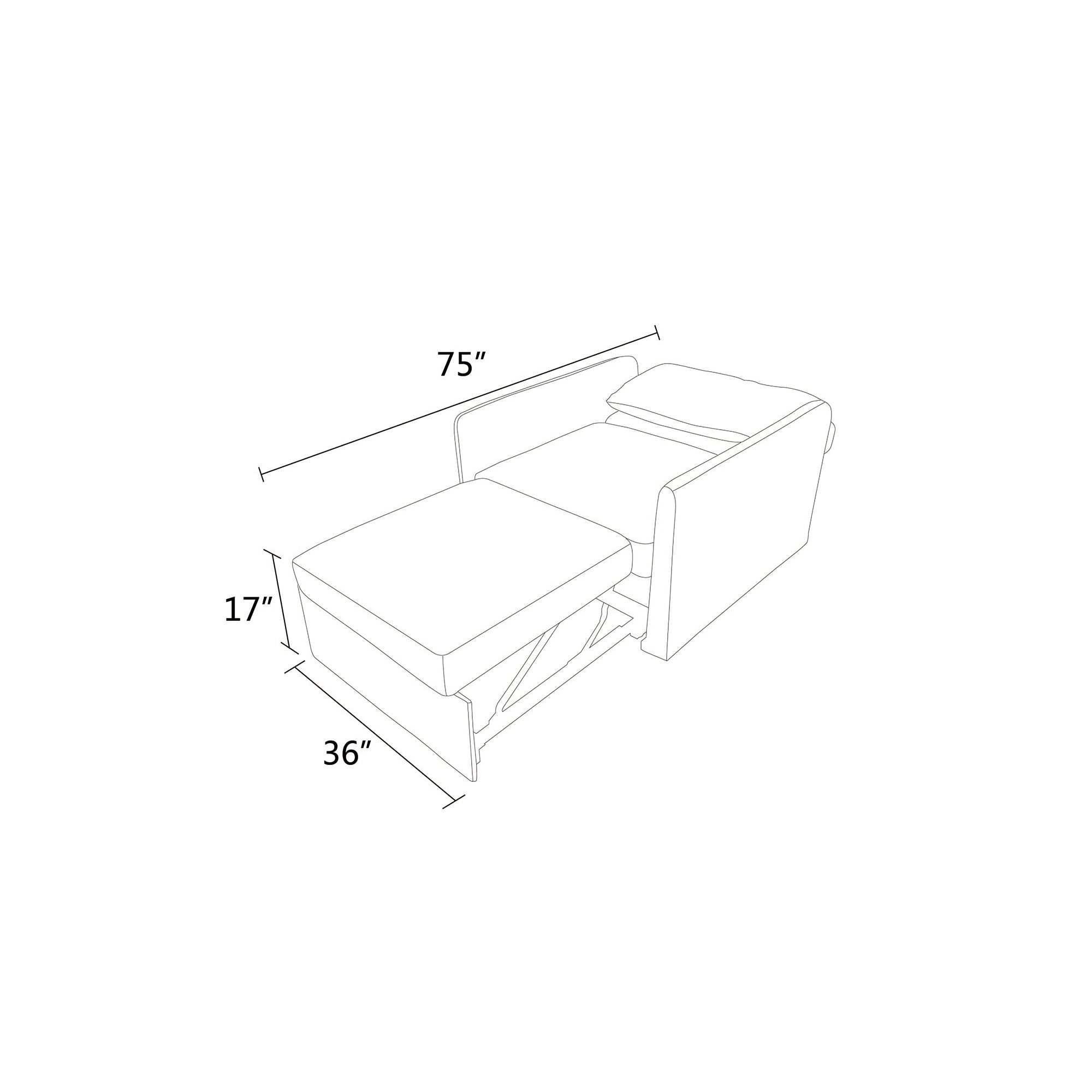 Sofá cama convertible de una plaza Red Lint de Ainehome