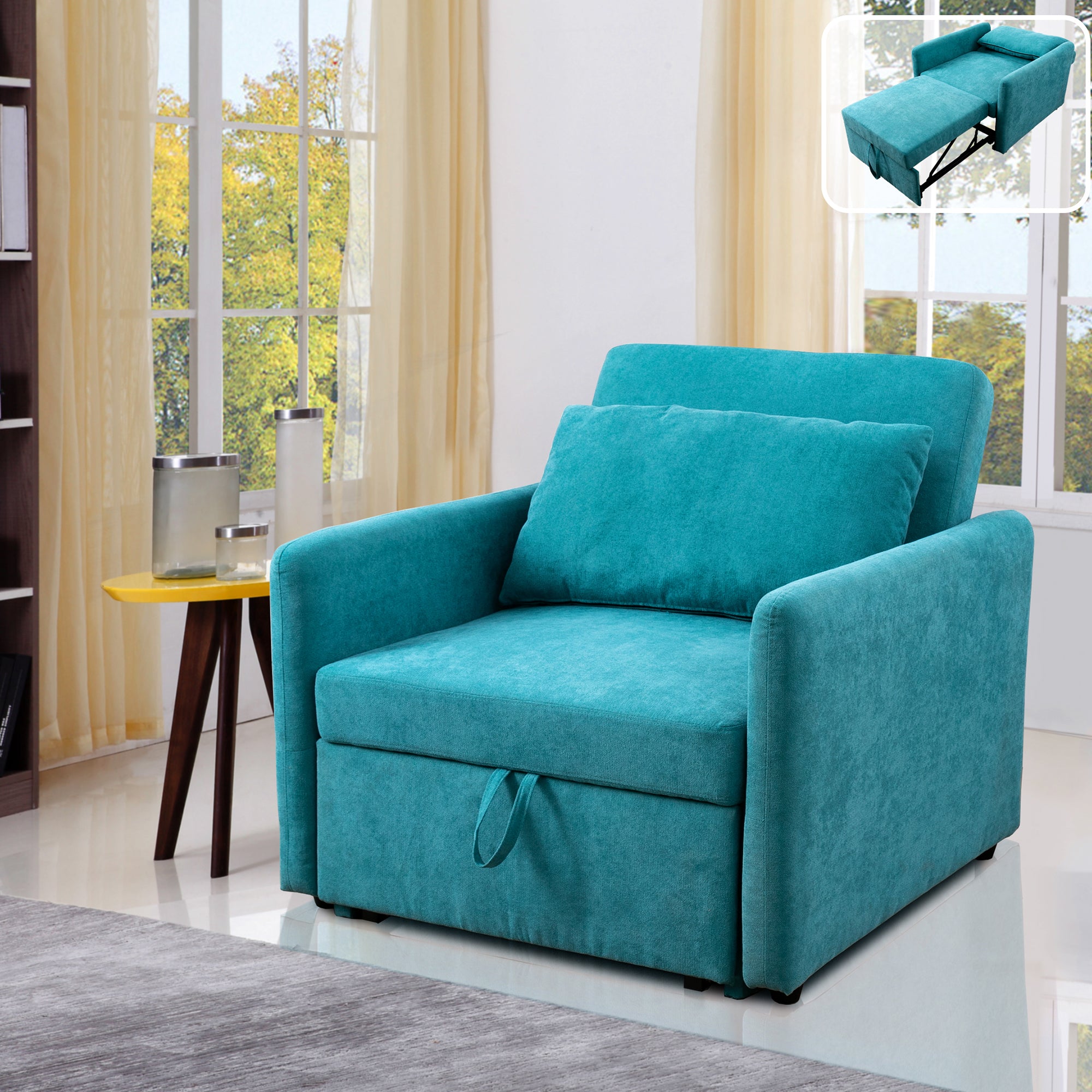 Sofá cama convertible de una plaza Green Lint de Ainehome