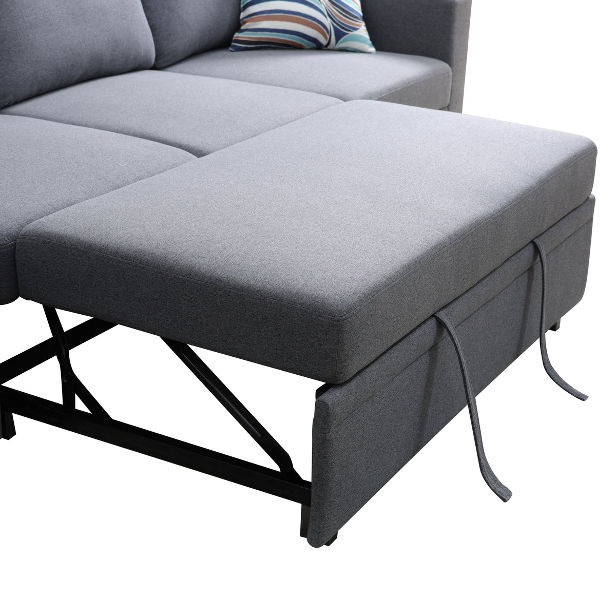 Dark Gray 6-Piece U-Shaped Sleeper Sectional Sofa - product image 3