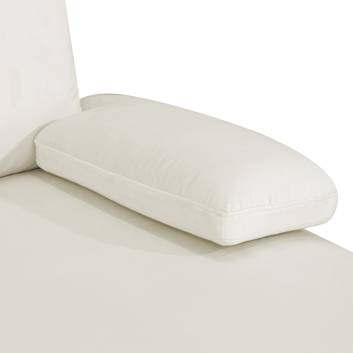 Off-White Fluffy Fabric 3-Piece U-Shaped Sectional Sofa - product image 3
