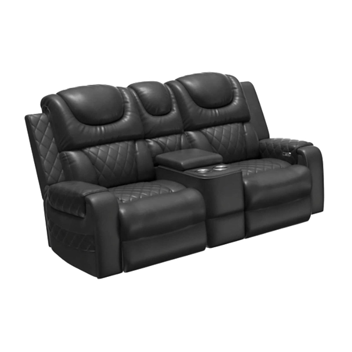 Dark Gray Breathing Leather 3-Piece Power Reclining Sofa Set - product image 3