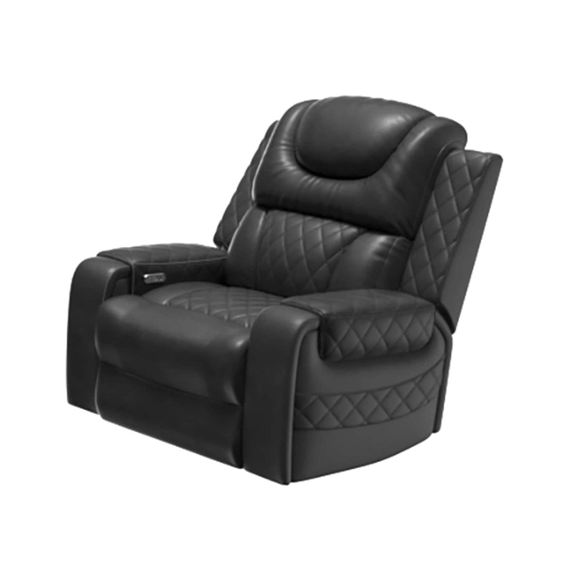 Dark Gray Breathing Leather 3-Piece Power Reclining Sofa Set - product image 4