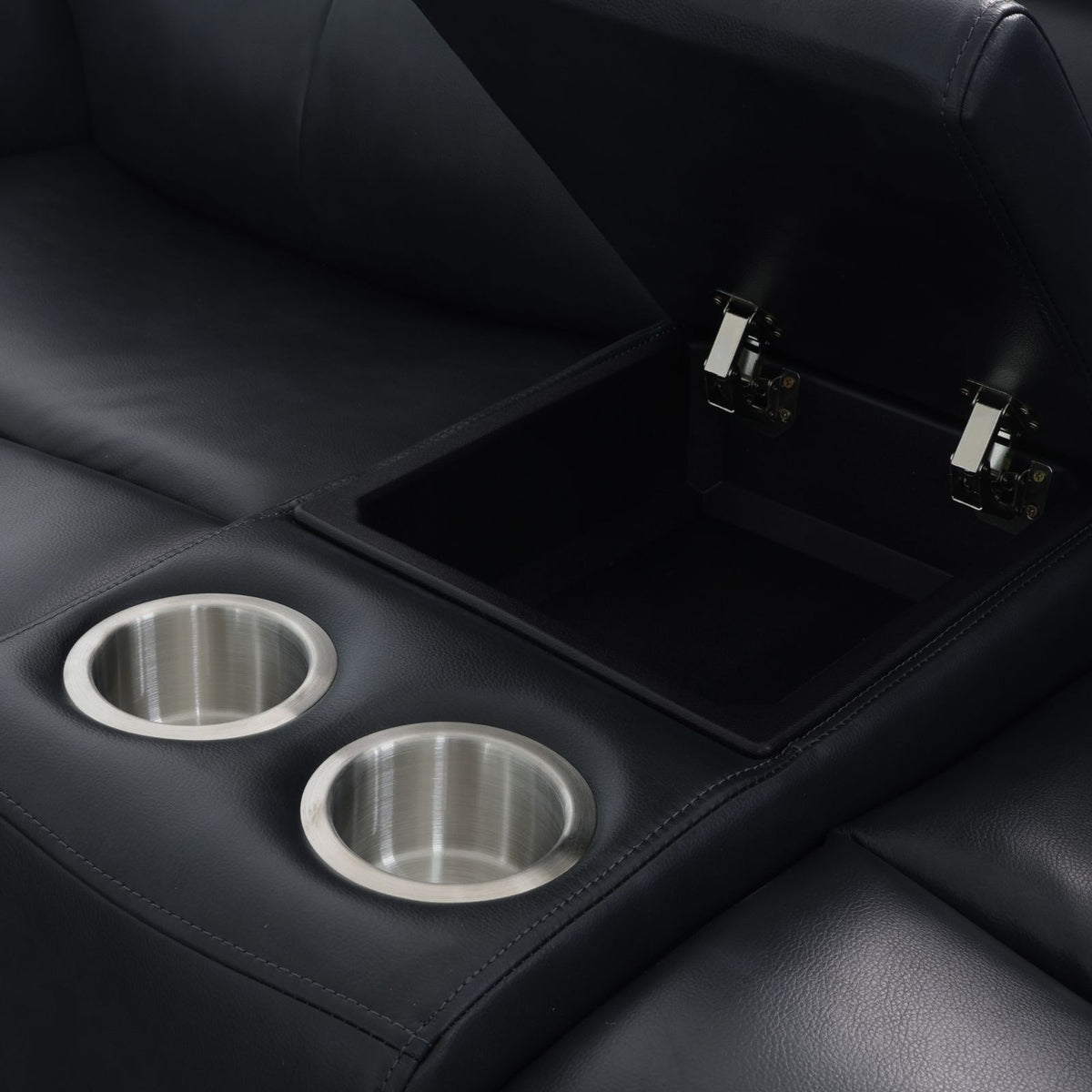 Black Leather & PVC 3-Piece Power Reclining Sofa Set - product image 2