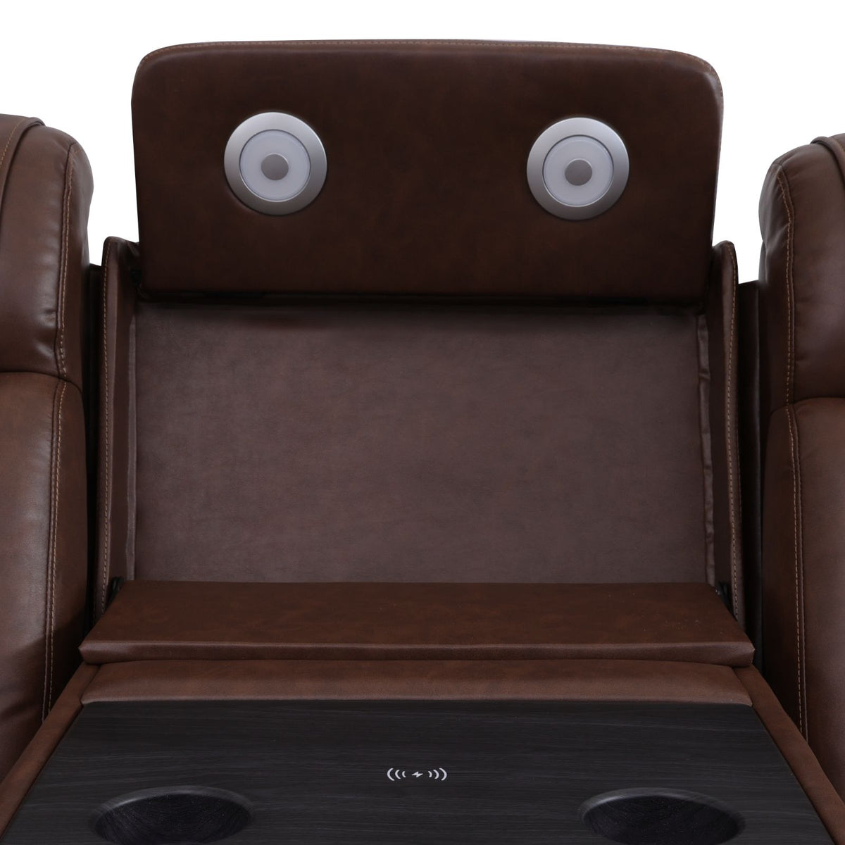 Reddish-Brown Semi-PU Leather 3-Piece Power Reclining Sofa Set - product image 4