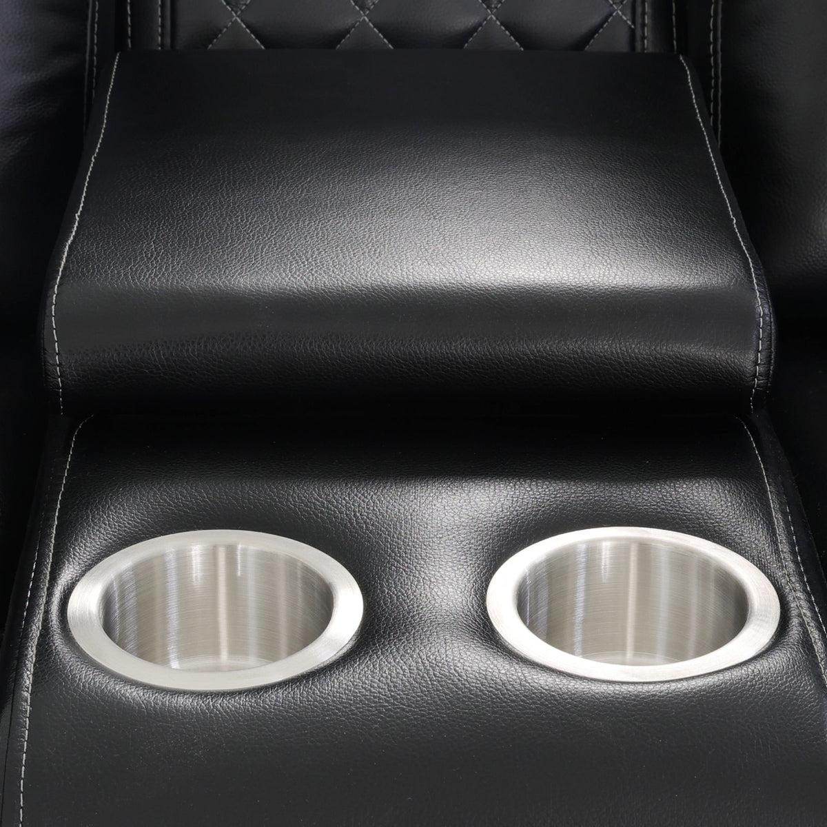 Black Breathing Leather 3-Piece Power Reclining Sectional Sofa Set with LED Lighting - product image 3