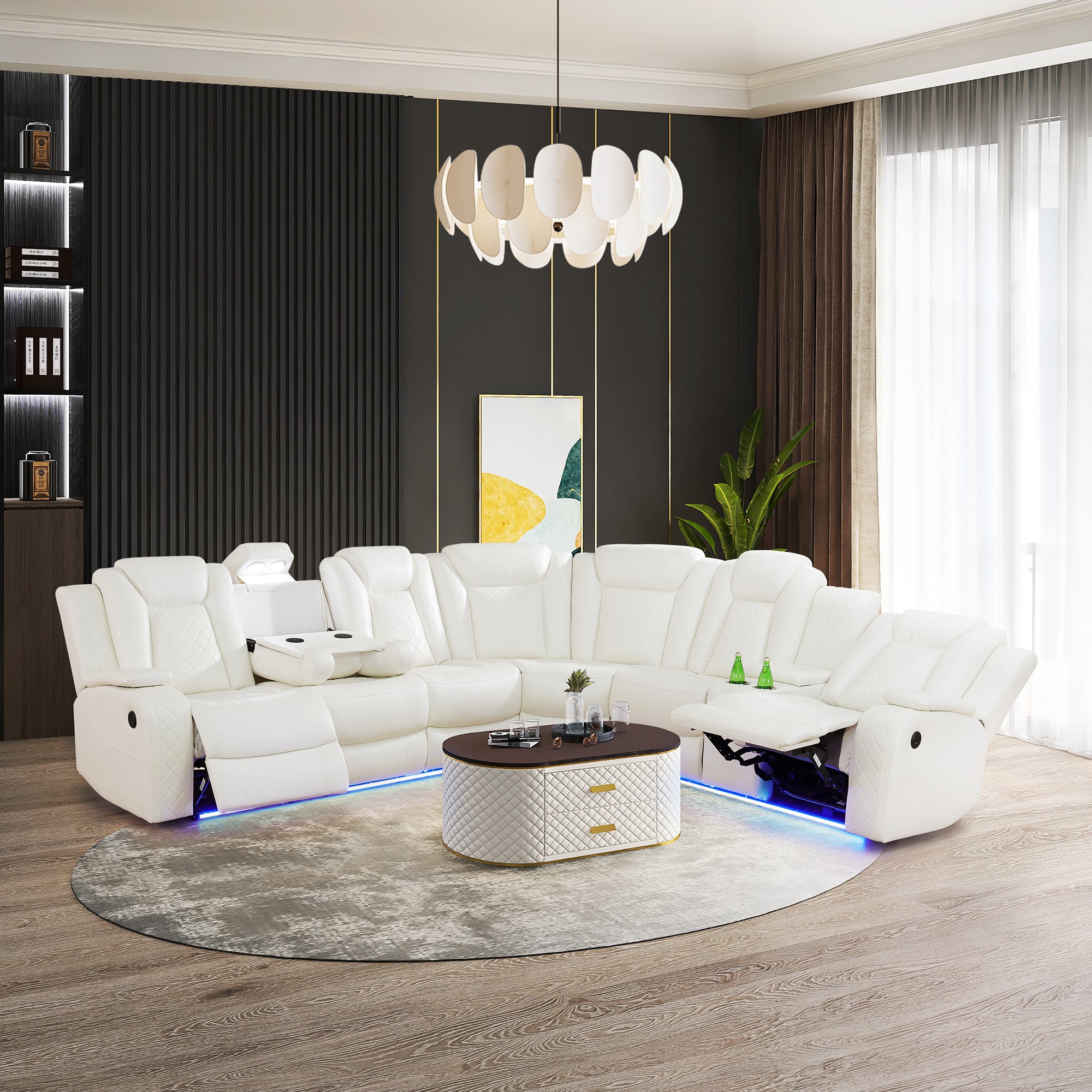 Breathable Leather Living Room 3-Piece Sofa Set