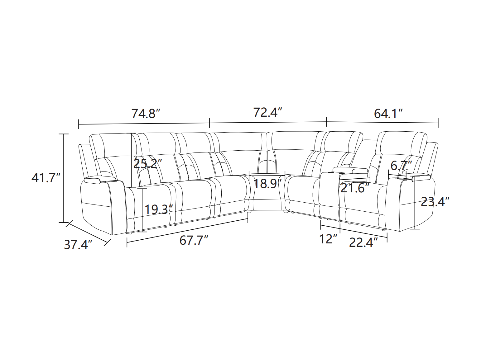 Ainehome Beige Breathing Leather 3-Piece Living Room Recliner Sofa set
