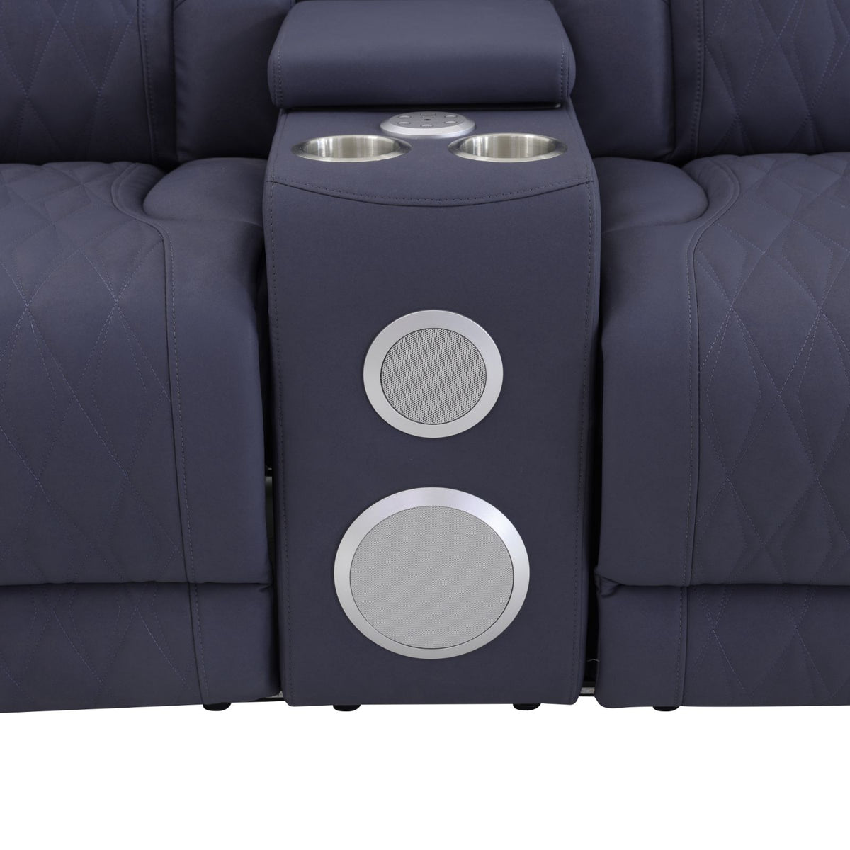 Bluish Gray Sandy Leather 3-Piece Power Reclining Sofa Set - product image 5
