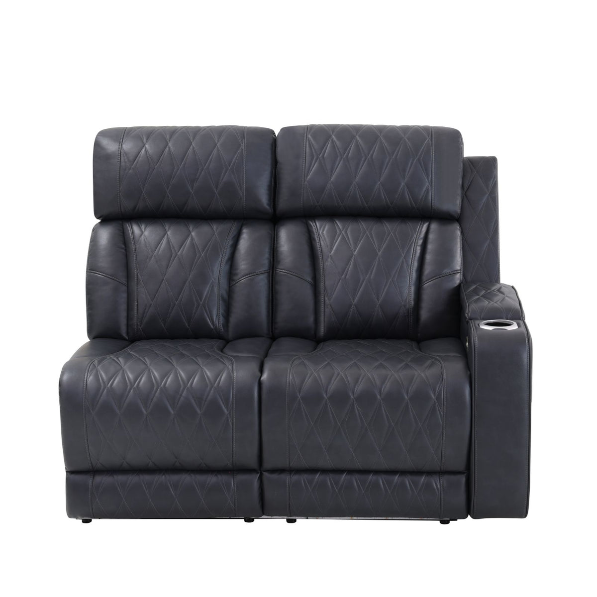 Blackish Gray Leather & PVC 3-Piece Power Reclining Sofa Set - product image 2