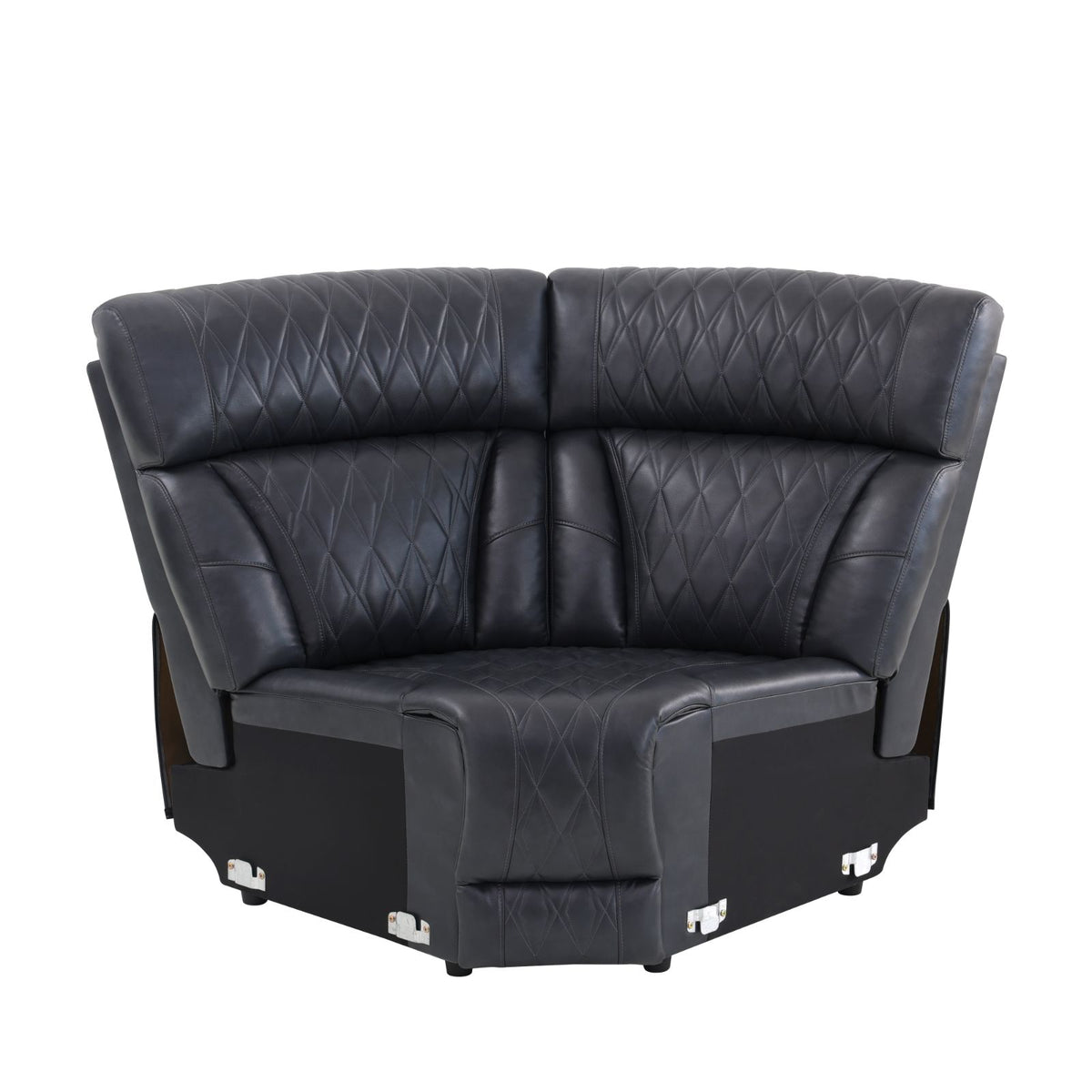 Blackish Gray Leather & PVC 3-Piece Power Reclining Sofa Set - product image 3