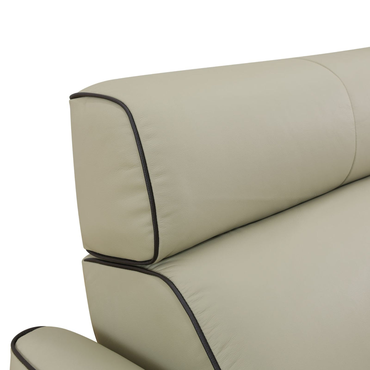 Aainehome Beige Top Grain Leather and PVC 3-Piece Living Room Recliner Sofa Set