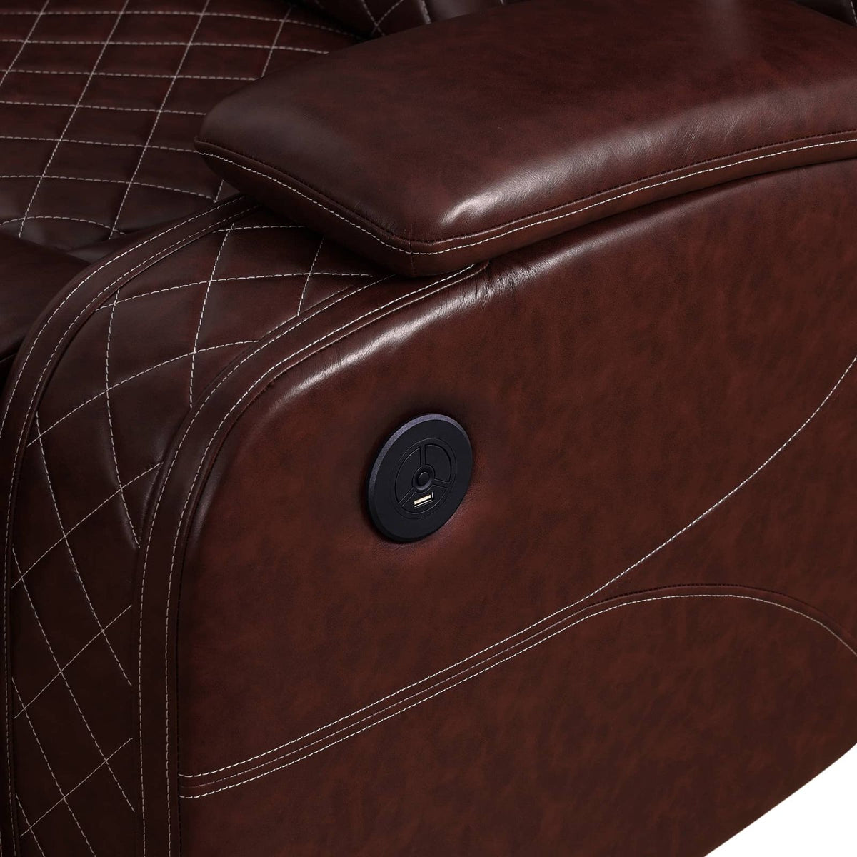 Red Breathing Leather 3-Piece Power Reclining Sofa Set - product image 2
