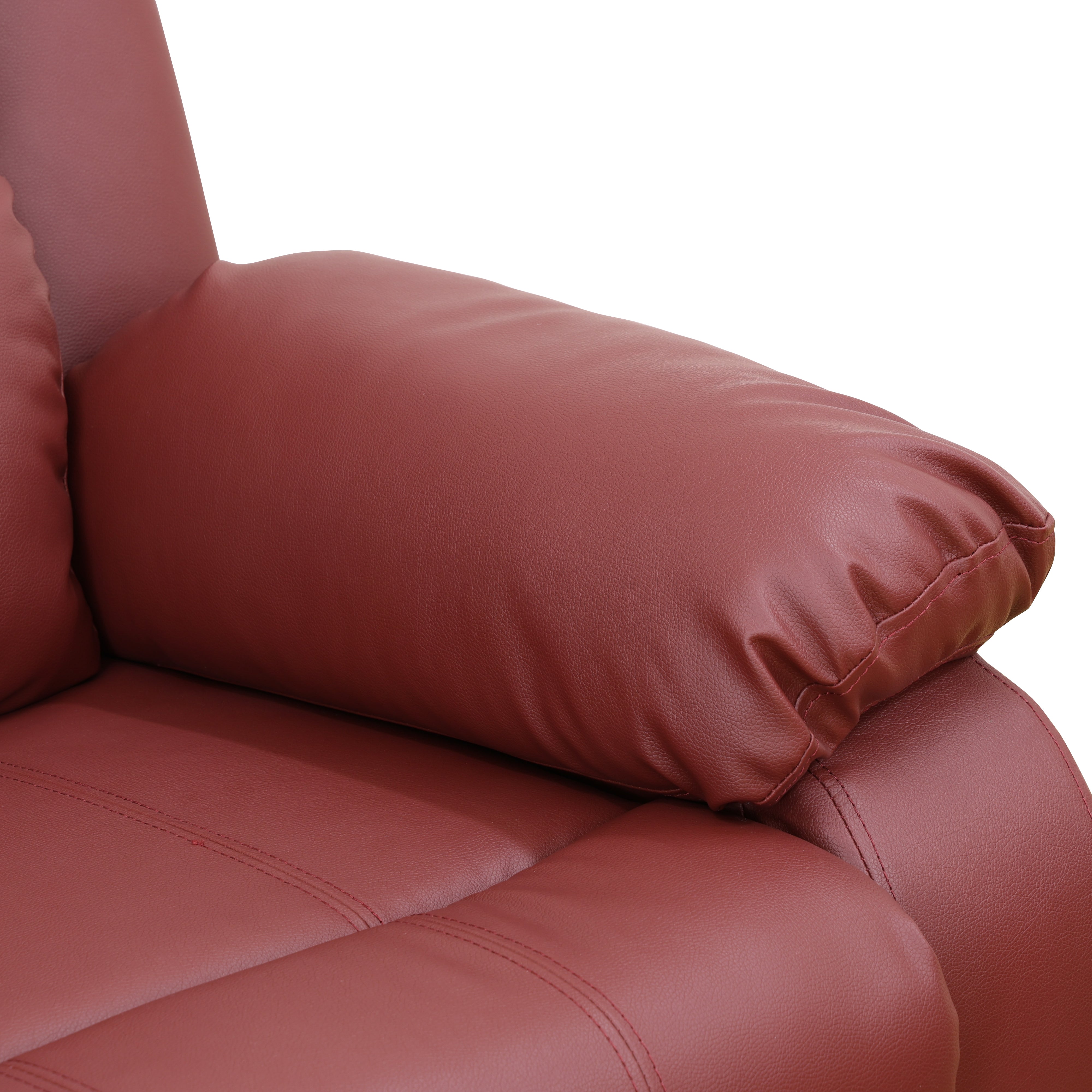 Ainehome Red Semi PU Synthetic Leather Unit Sofa Living Room Sofa