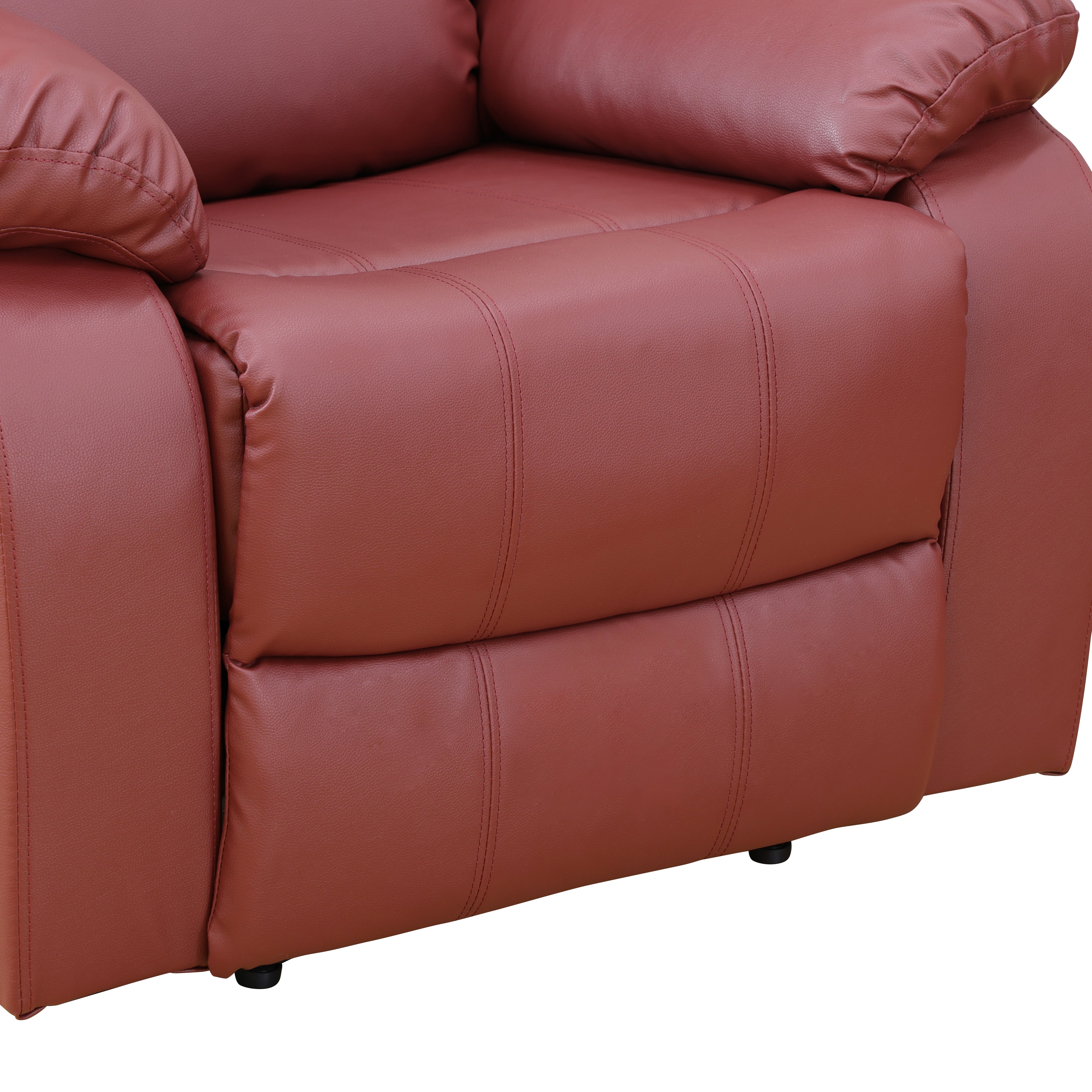 Ainehome Red Semi PU Synthetic Leather Unit Sofa Living Room Sofa
