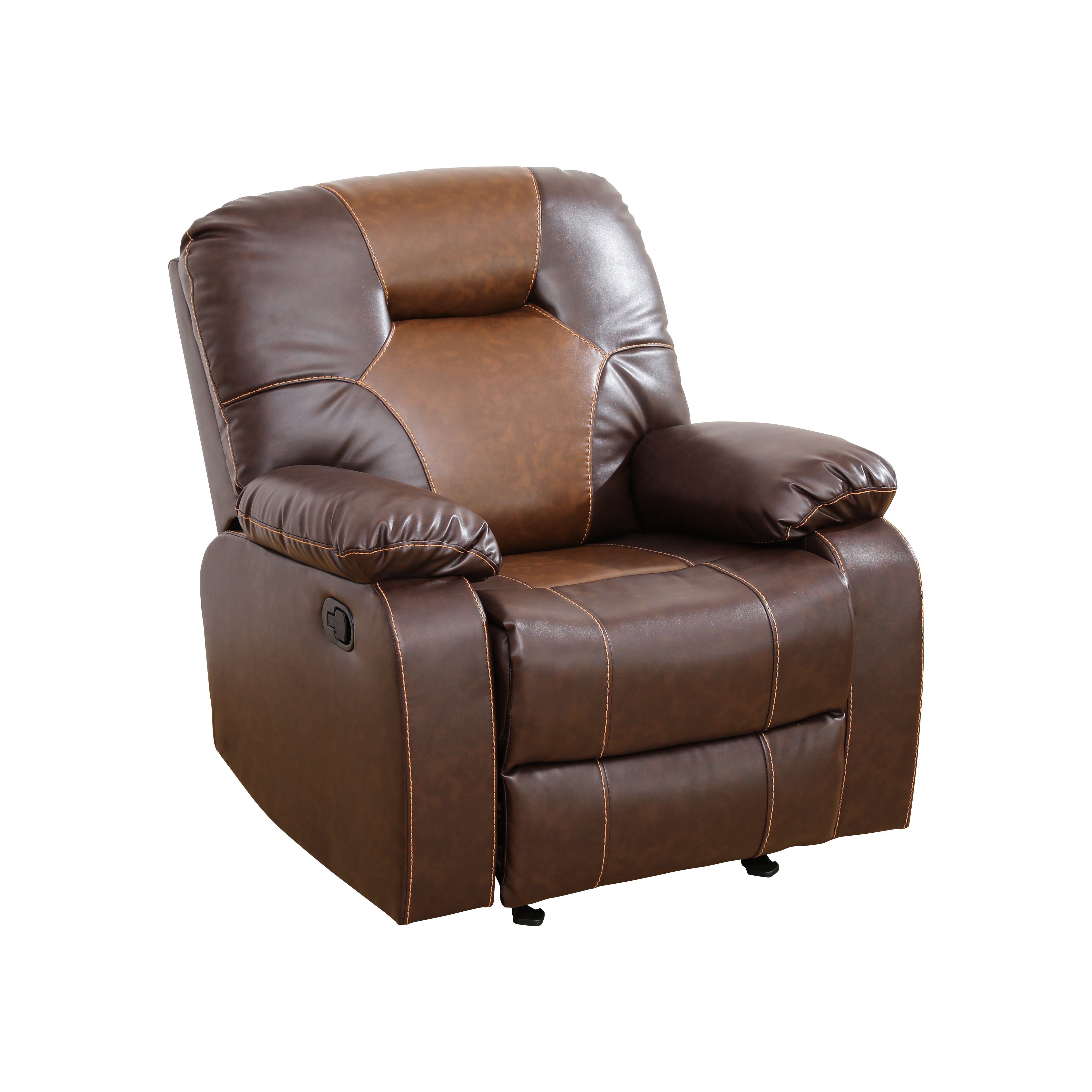 Ainehome Brown Bonded Leather Chair Living Room Sofa