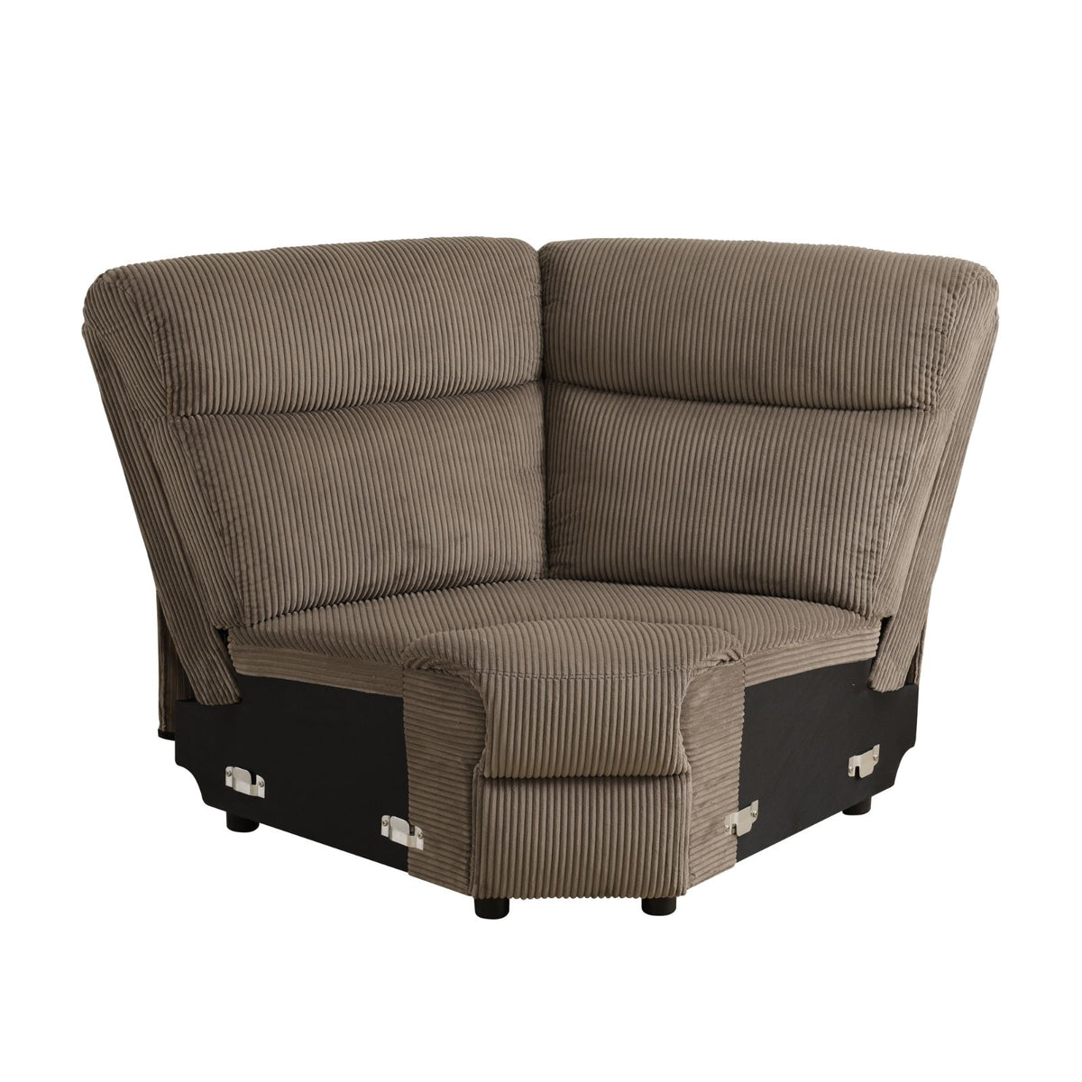 Brown Stripe Fabric 3-Piece Reclining Sofa Set - product image 2