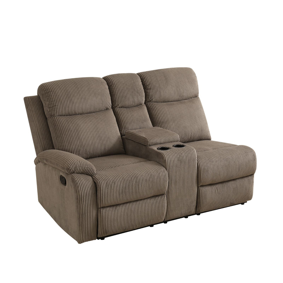 Brown Stripe Fabric 3-Piece Reclining Sofa Set - product image 5