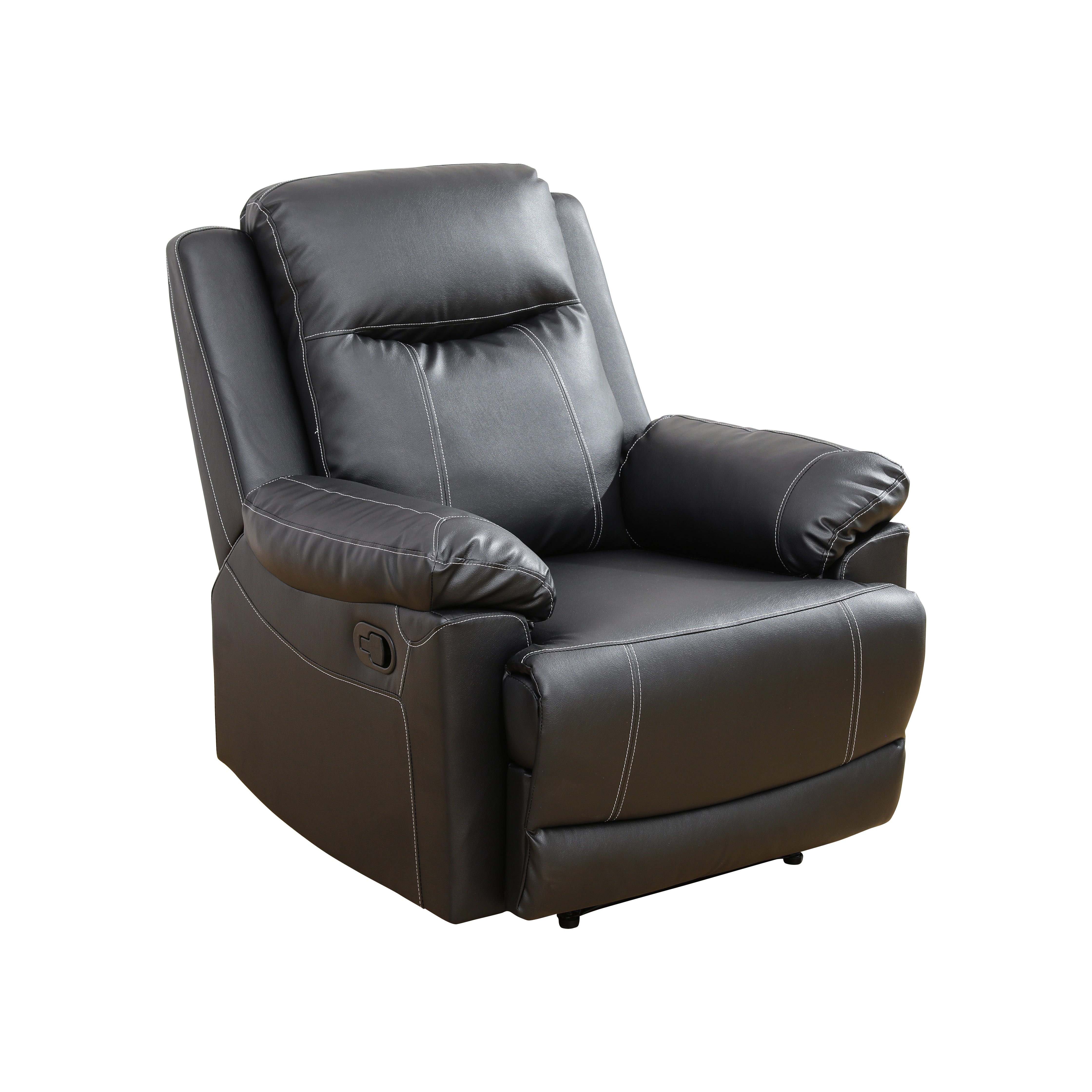 Ainehome Black Semi PU Synthetic Leather Chair Living Room Sofa