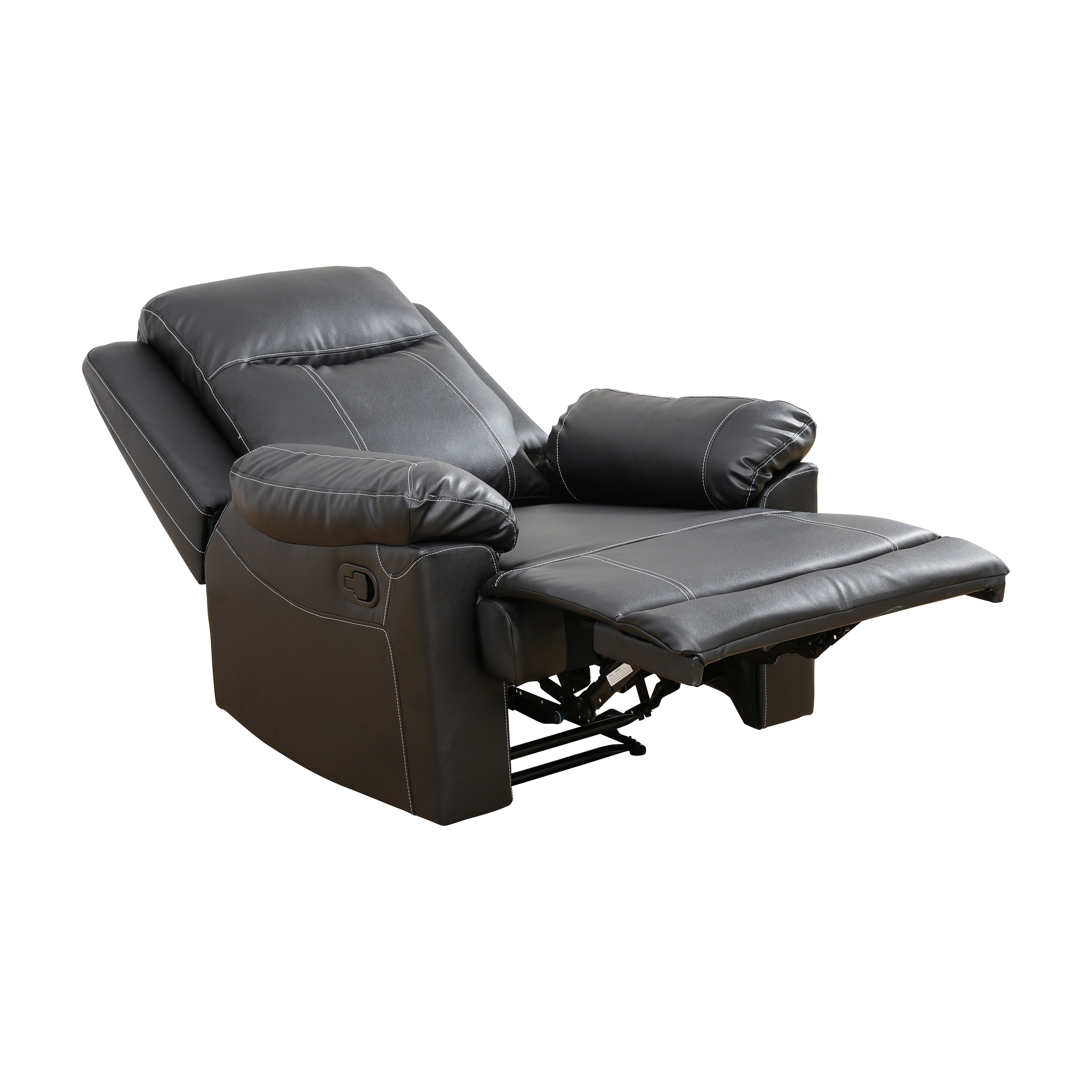 Ainehome Black Semi PU Synthetic Leather Chair Living Room Sofa