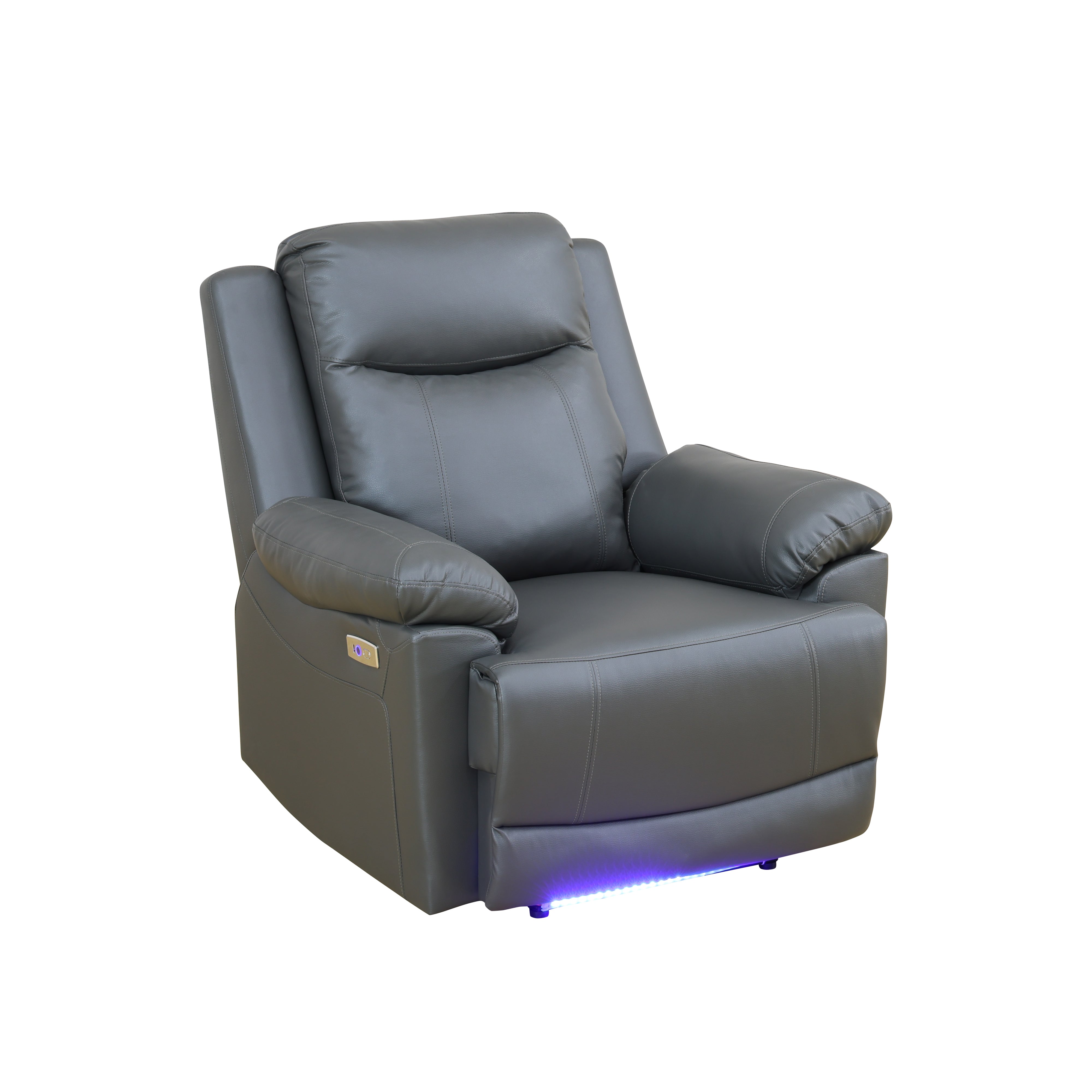 Ainehome Dark Grey Breathing Leather Chair Living Room Sofa