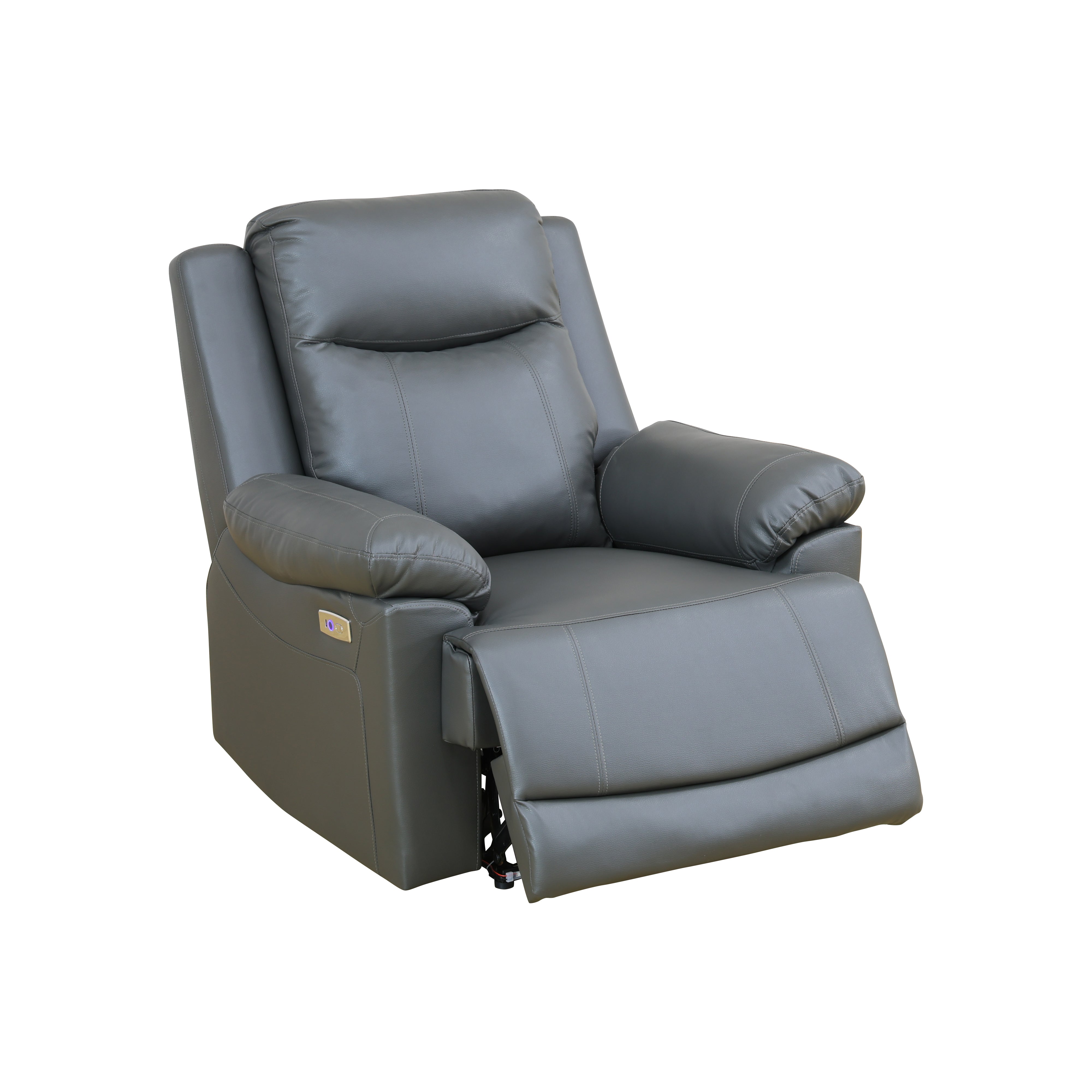 Ainehome Dark Grey Breathing Leather Chair Living Room Sofa