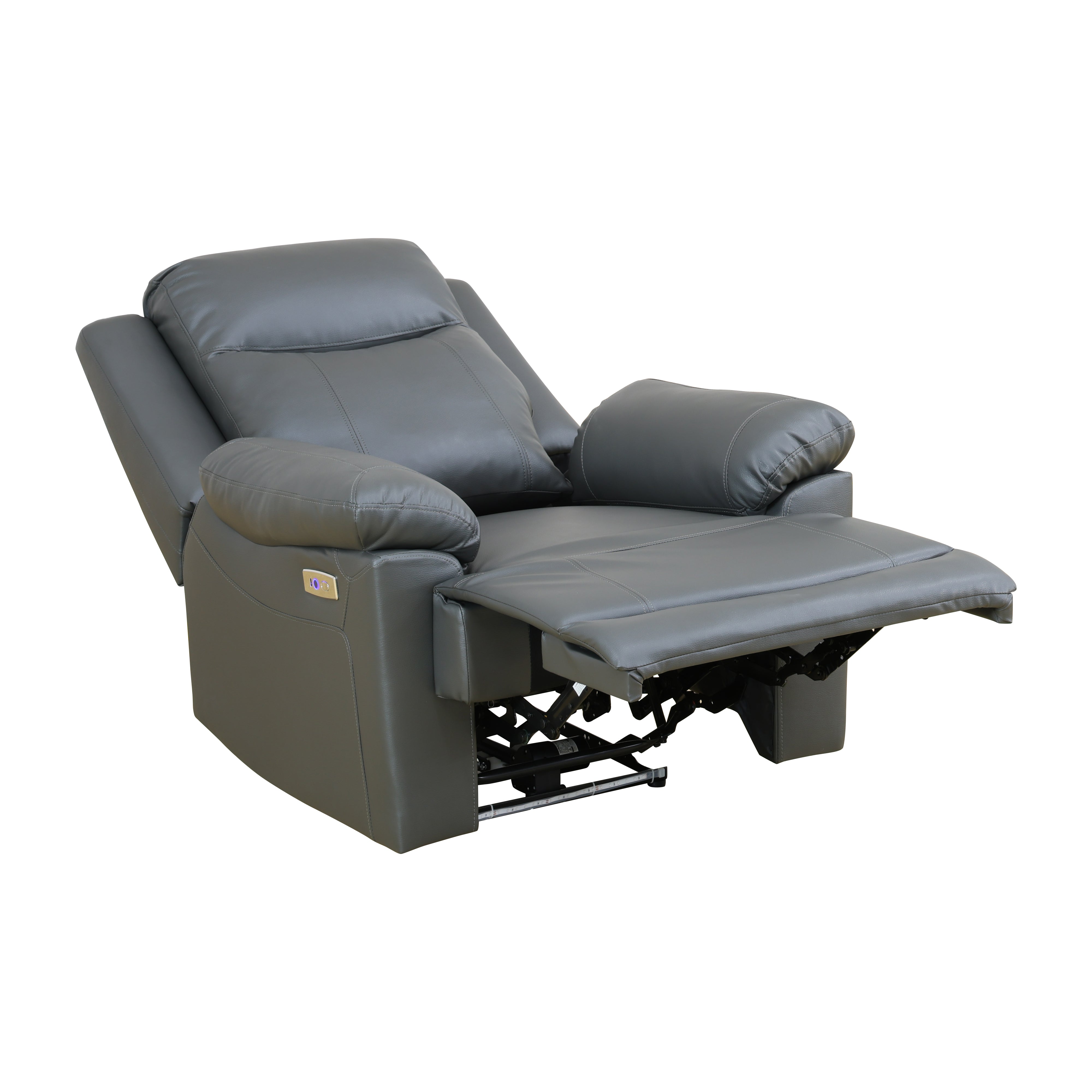 Ainehome Dark Grey Breathing Leather Chair Living Room Sofa